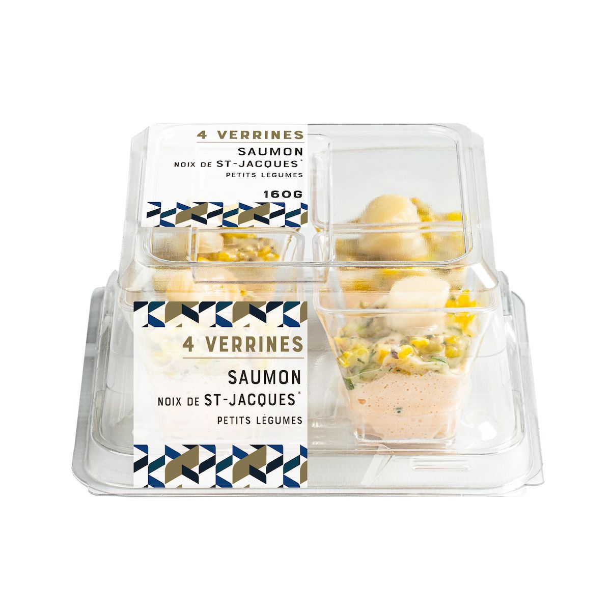 MIX BUFFET Verrines saumon noix de Saint-Jacques petits légumes 4x40g