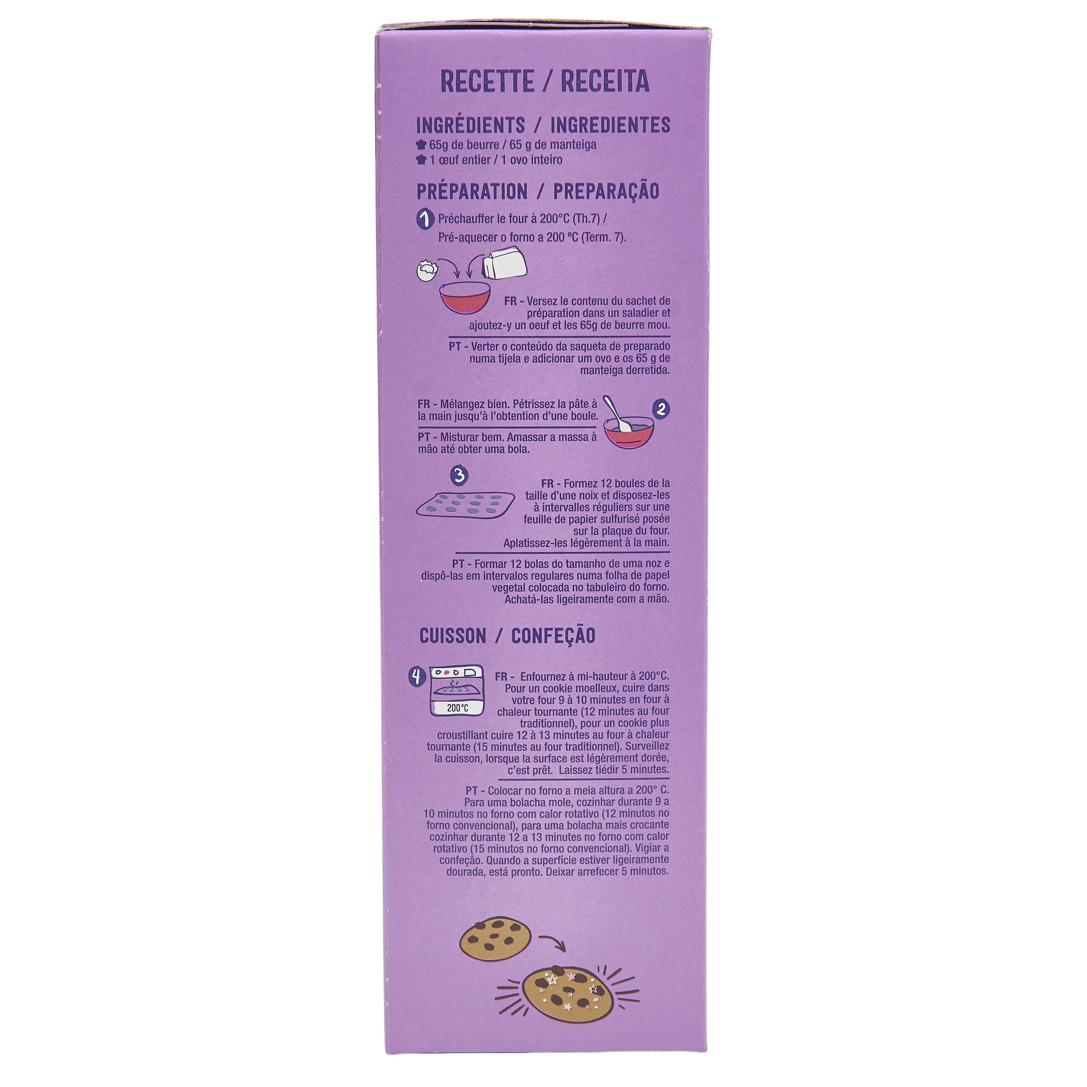 Voir la diapositive 2 : AUCHAN Préparation pour cookies Les pâtissiers 300g