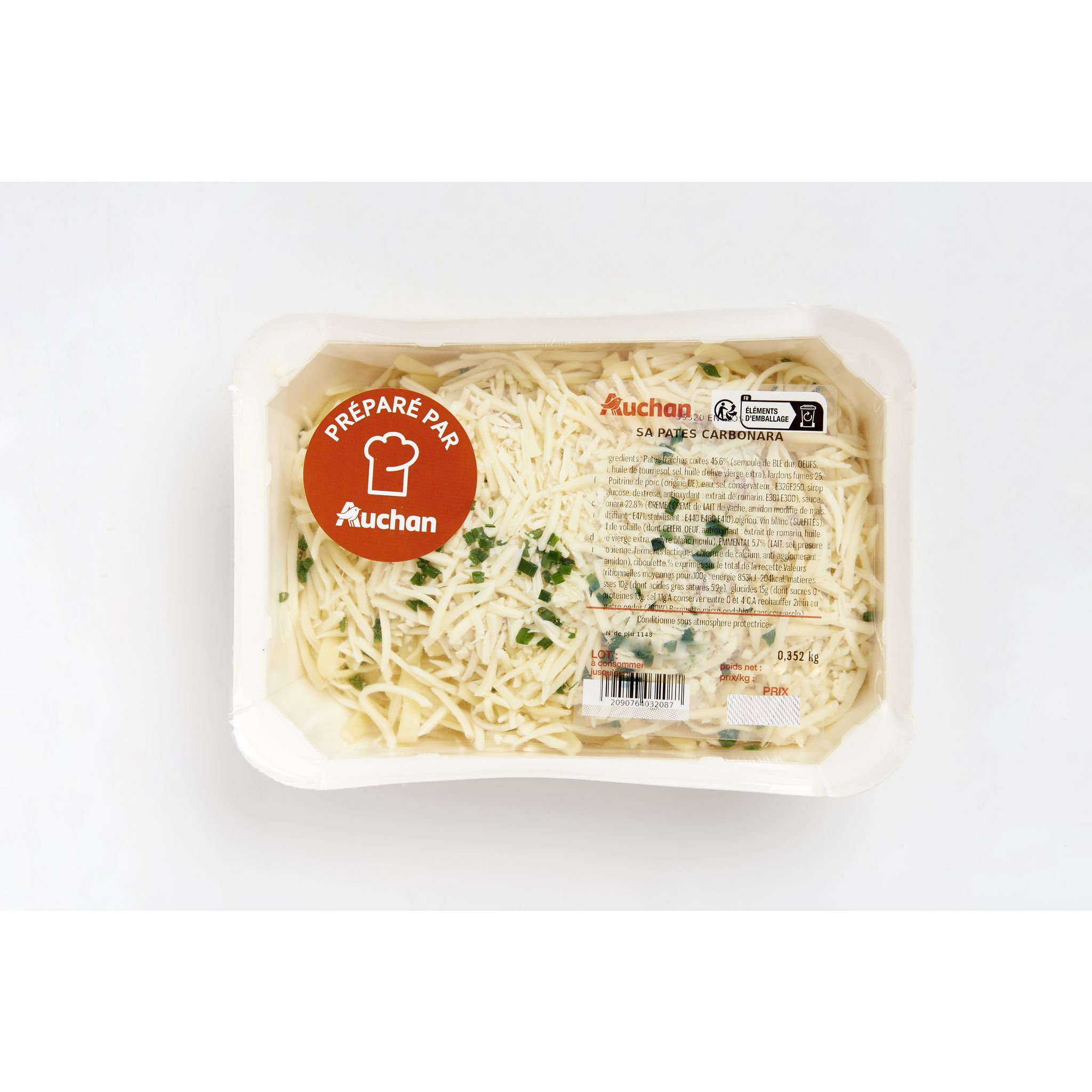 Voir la diapositive 2 : MON TRAITEUR Pâtes carbonara 1 part 300g