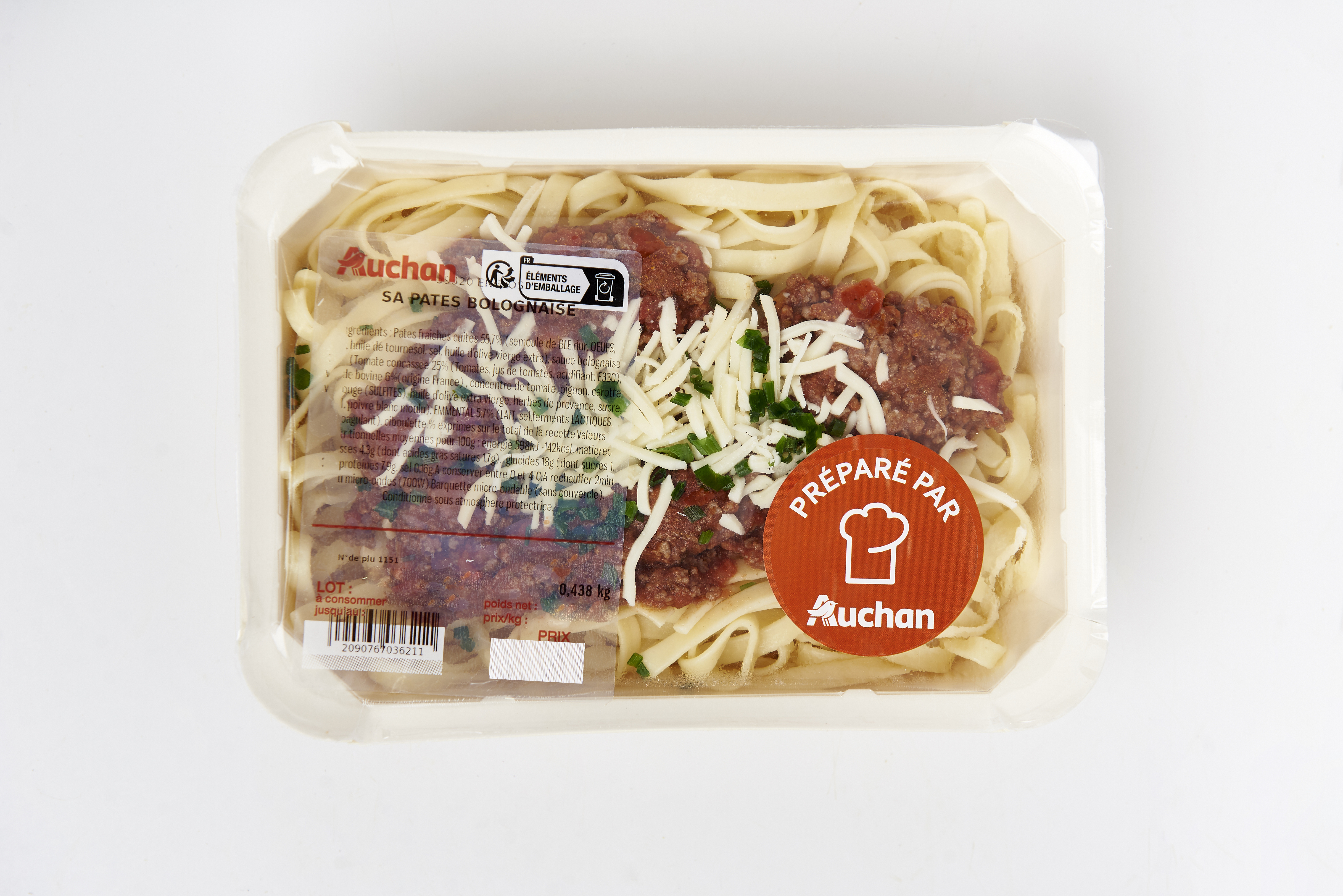 Voir la diapositive 2 : MON TRAITEUR Pâtes bolognaise 1 part 300g