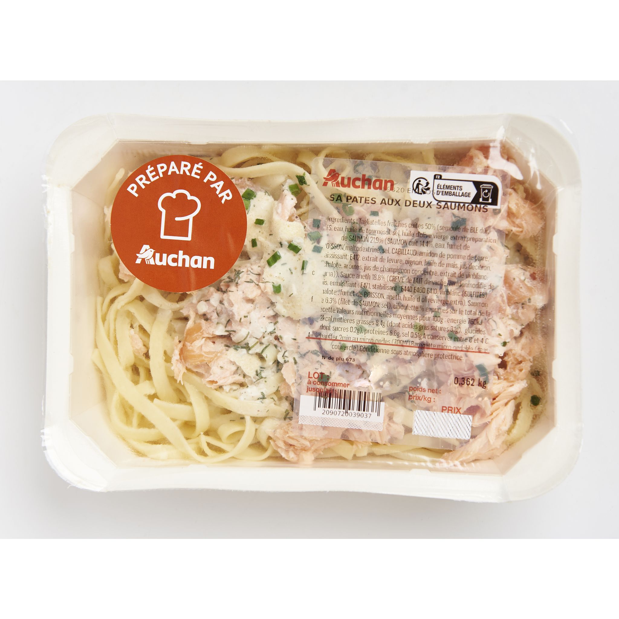 Voir la diapositive 2 : MON TRAITEUR Pâtes aux deux saumons  1 part 300g