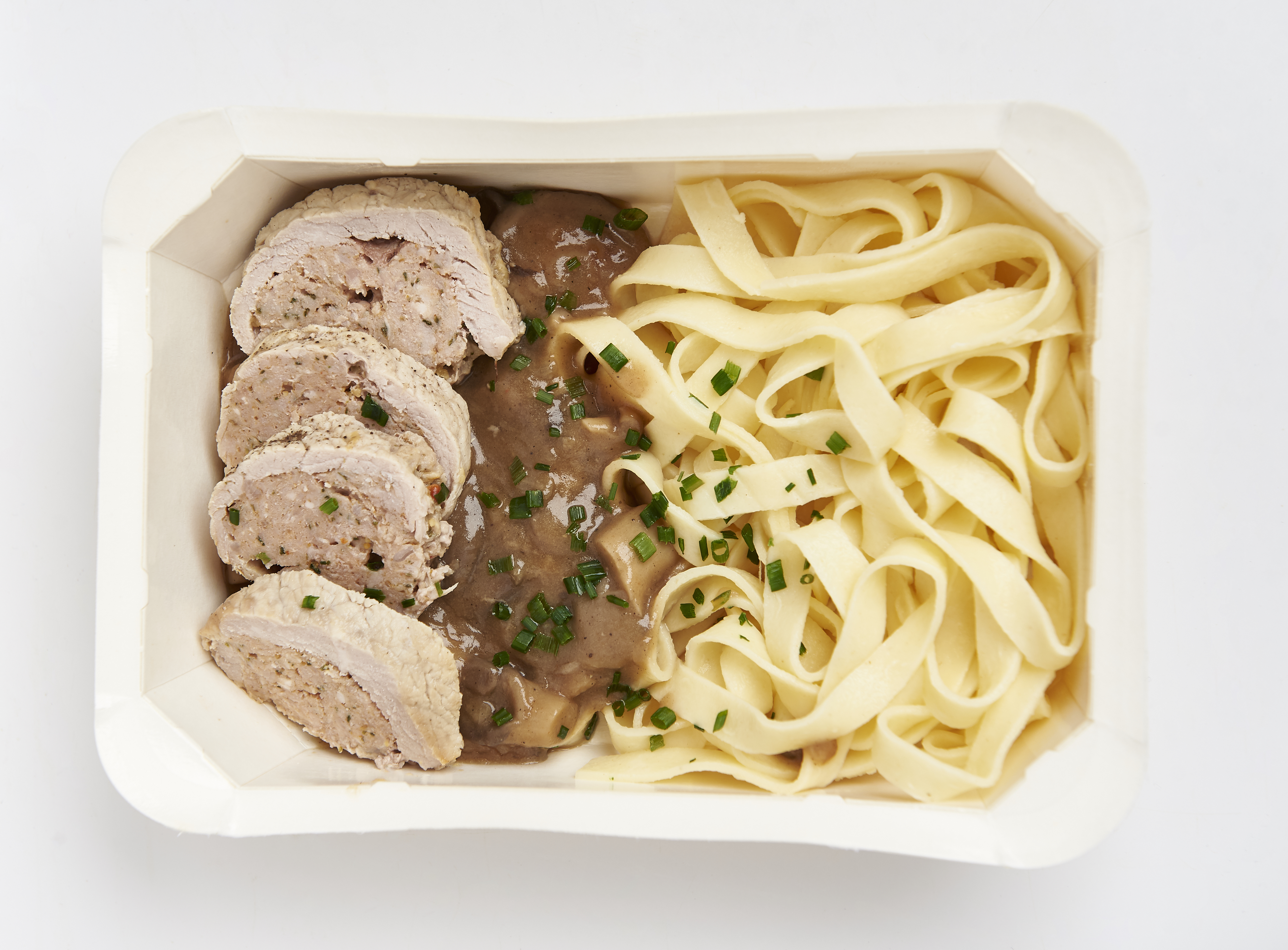 Voir la diapositive 3 : MON TRAITEUR Paupiette de veau et pâtes 1 part 350g