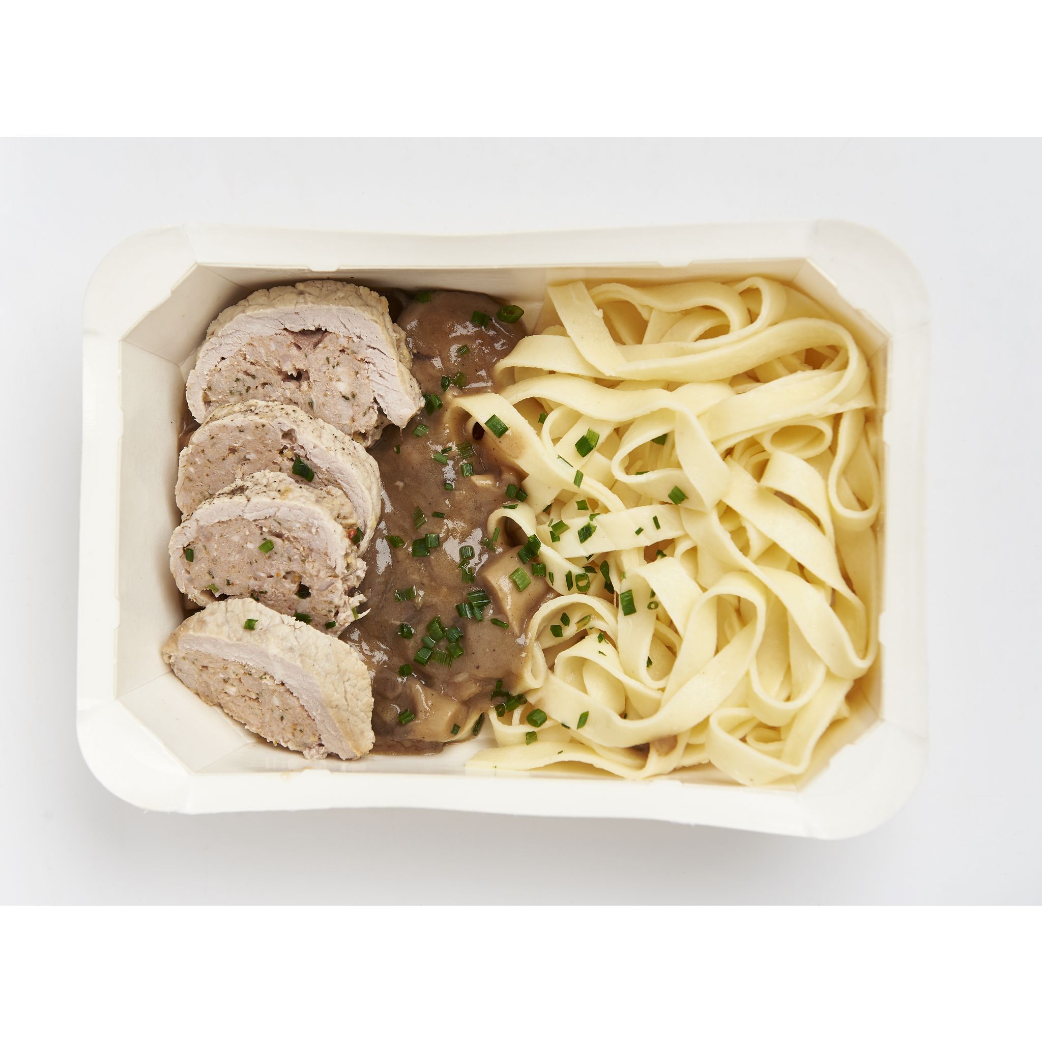 Voir la diapositive 3 : MON TRAITEUR Paupiette de veau et pâtes 1 part 350g