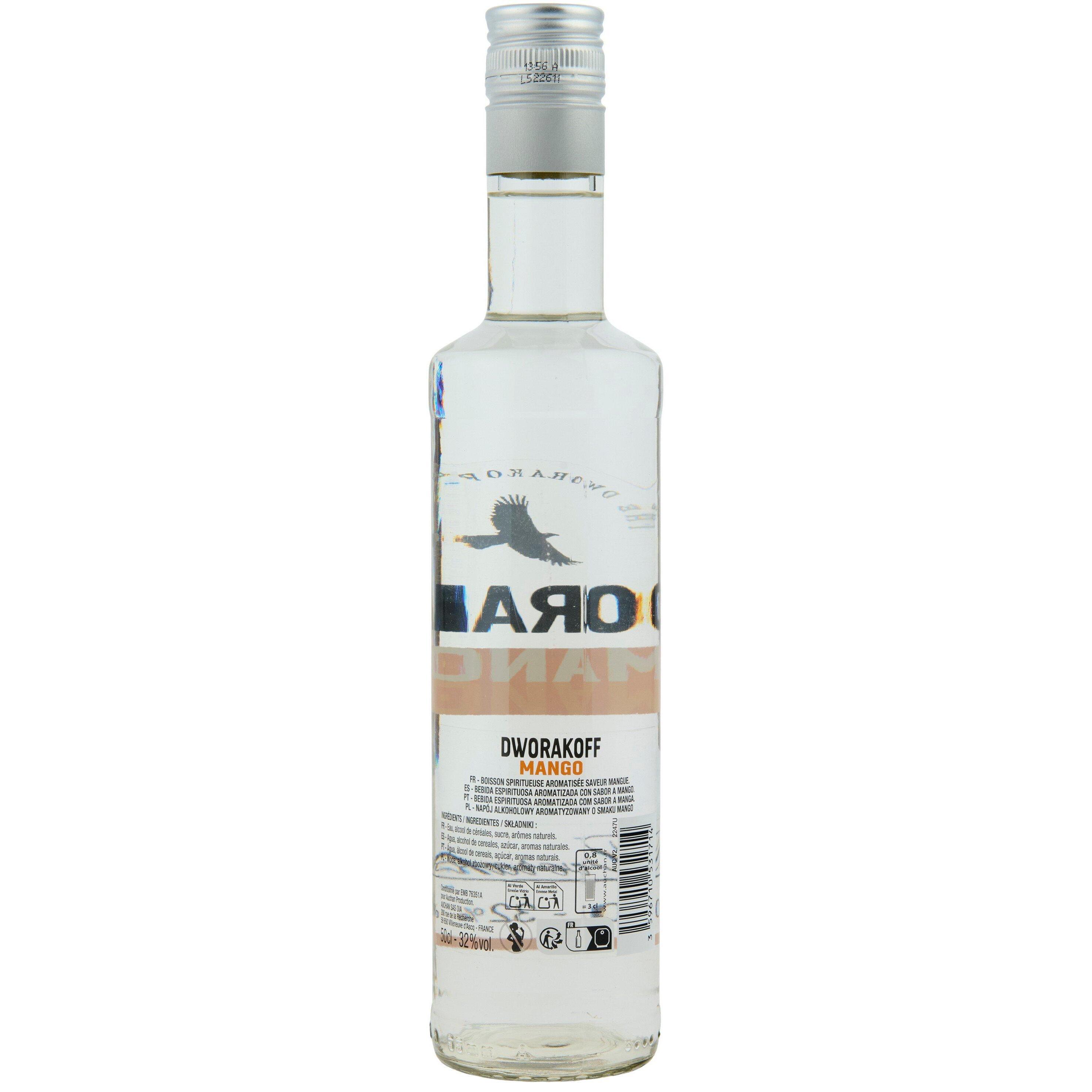 Voir la diapositive 2 : DWORAKOFF Vodka aromatisée à la mangue 32% 50cl