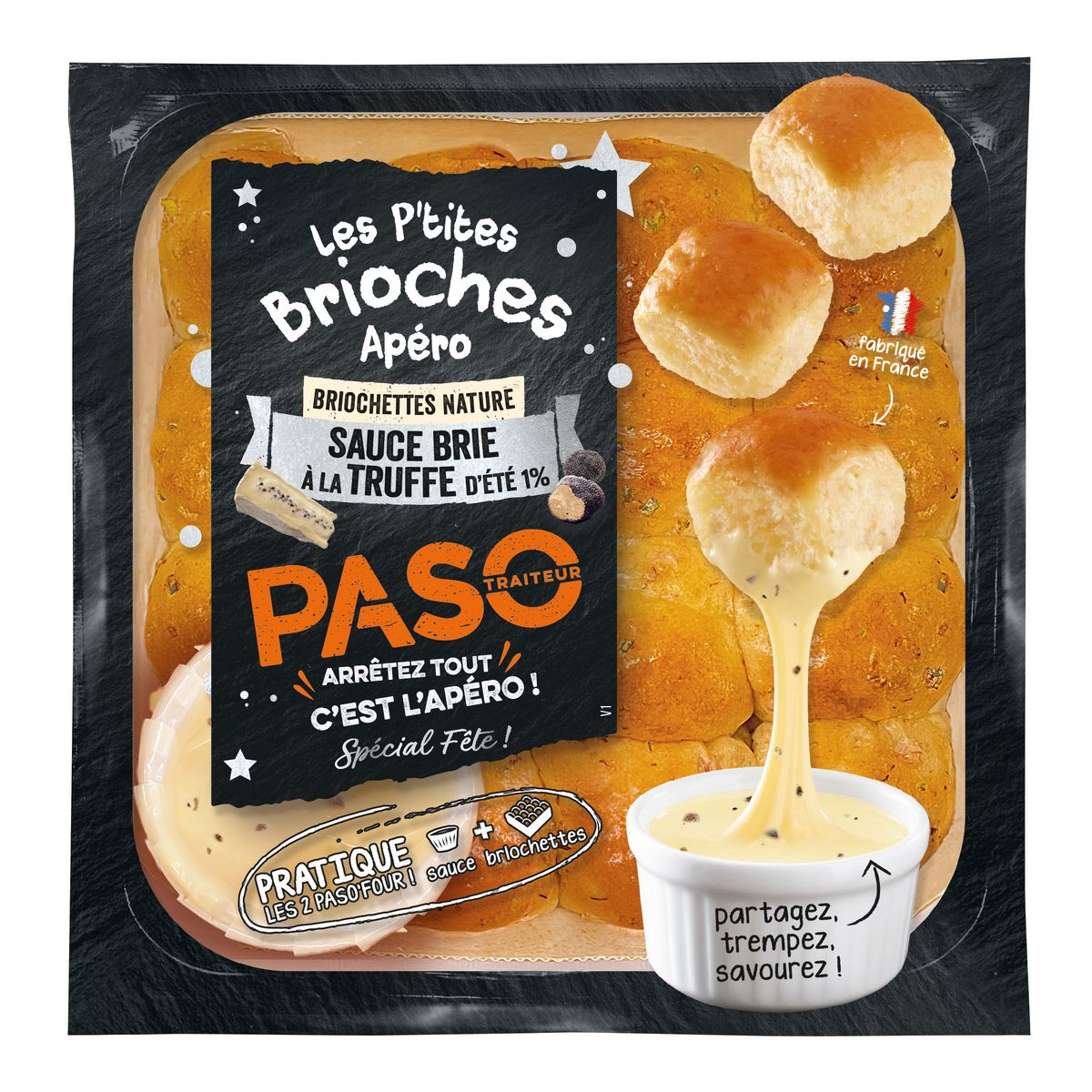 PASO Briochettes nature sauce brie à la truffe d'été 180g