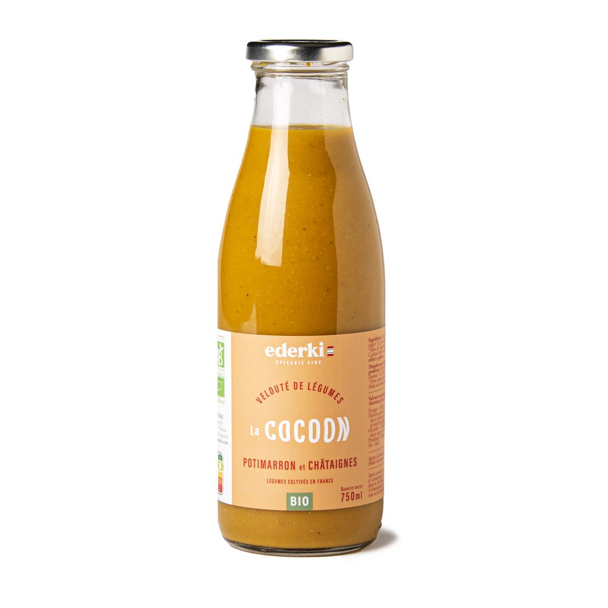 EDERKI Soupe veloutée de légumes potimarron et châtaignes bio La Cocoon 75cl
