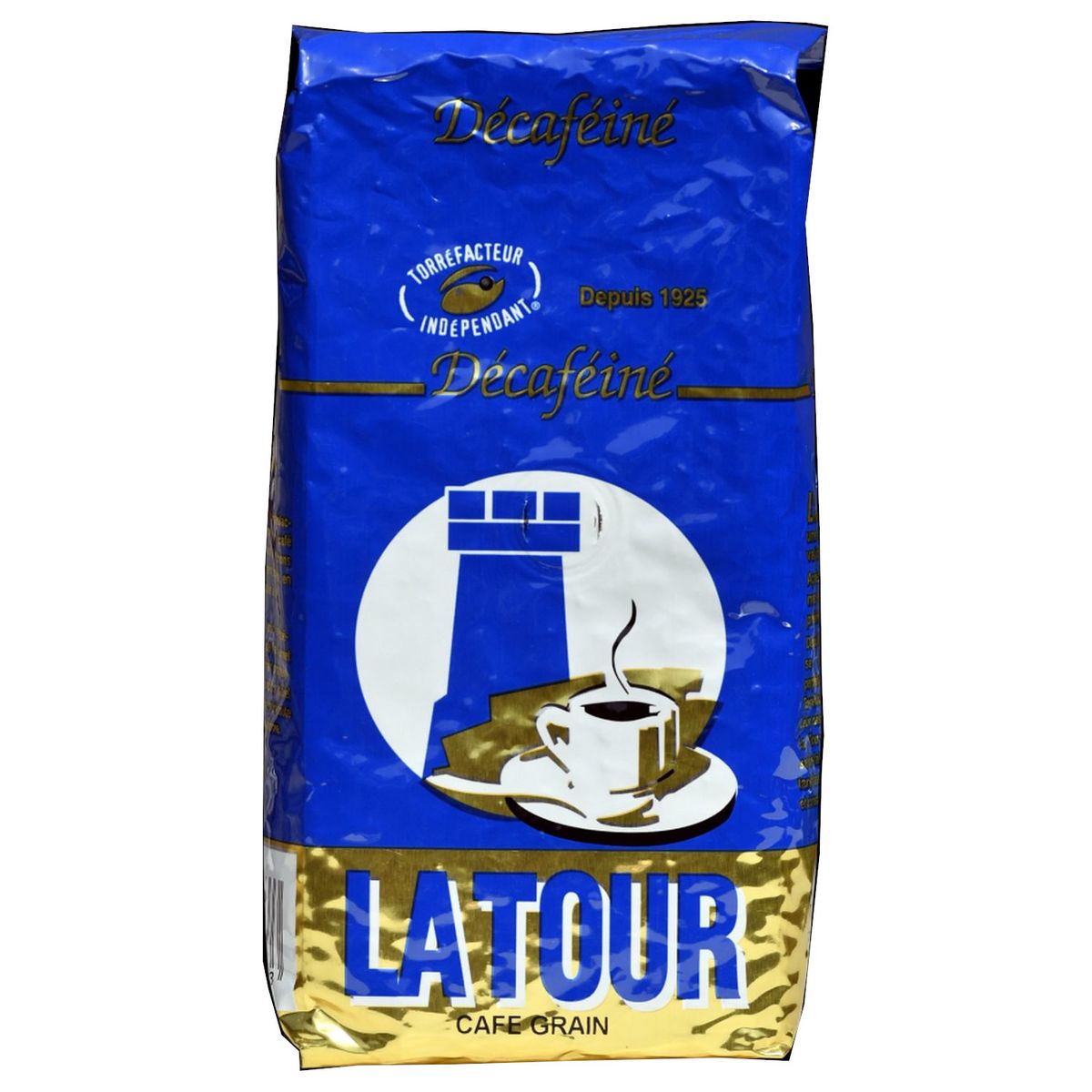 LA TOUR Café torréfié en grains décaiféiné 250g