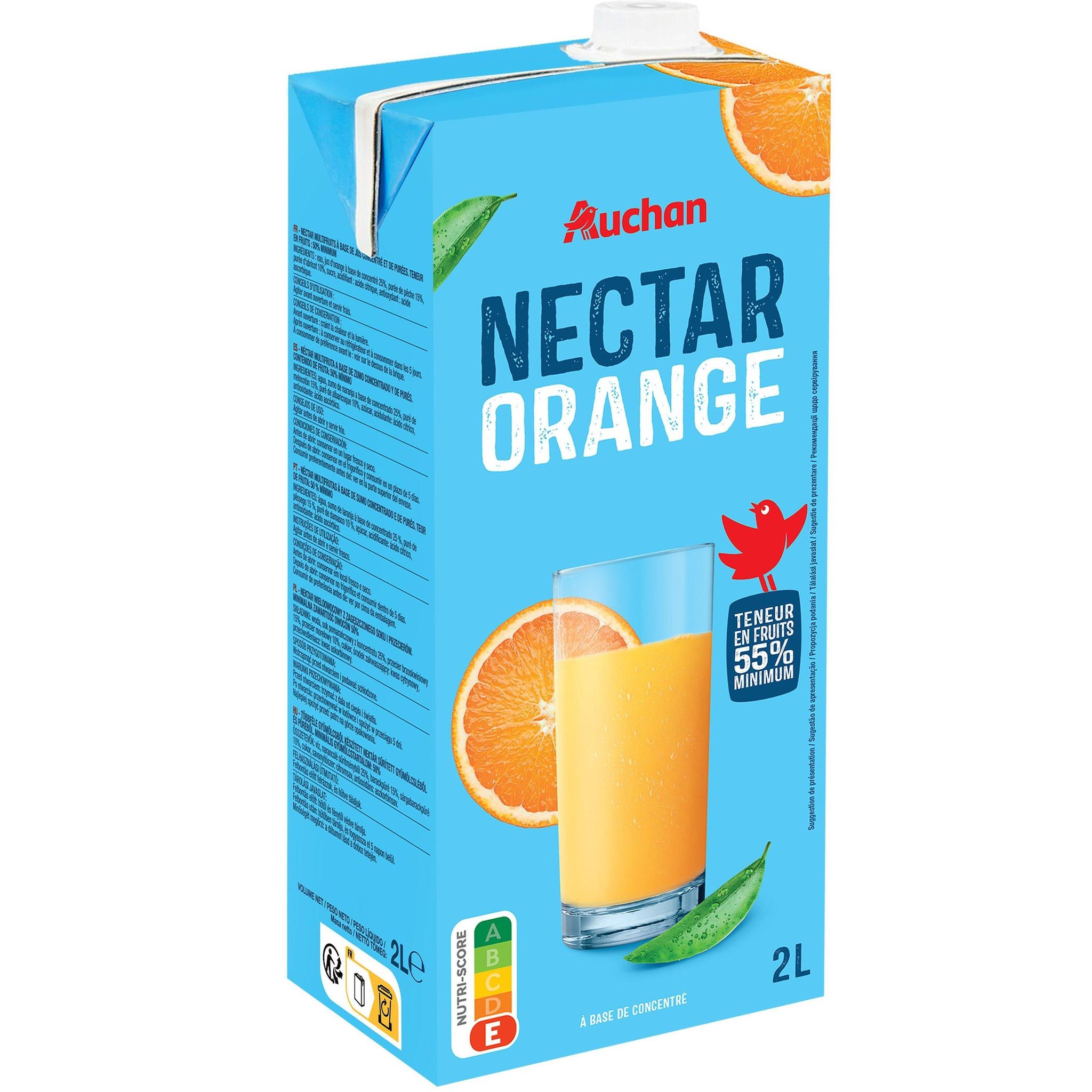 Voir la diapositive 2 : AUCHAN Nectar orange 2l
