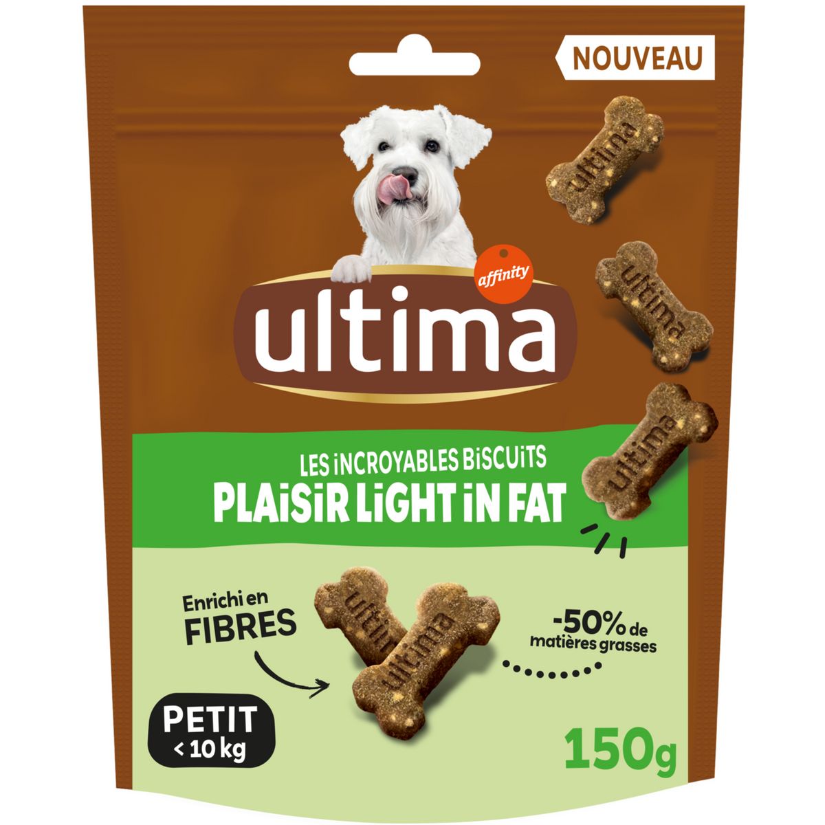ULTIMA Biscuits Mini snack plaisir light pour petit chien 150g
