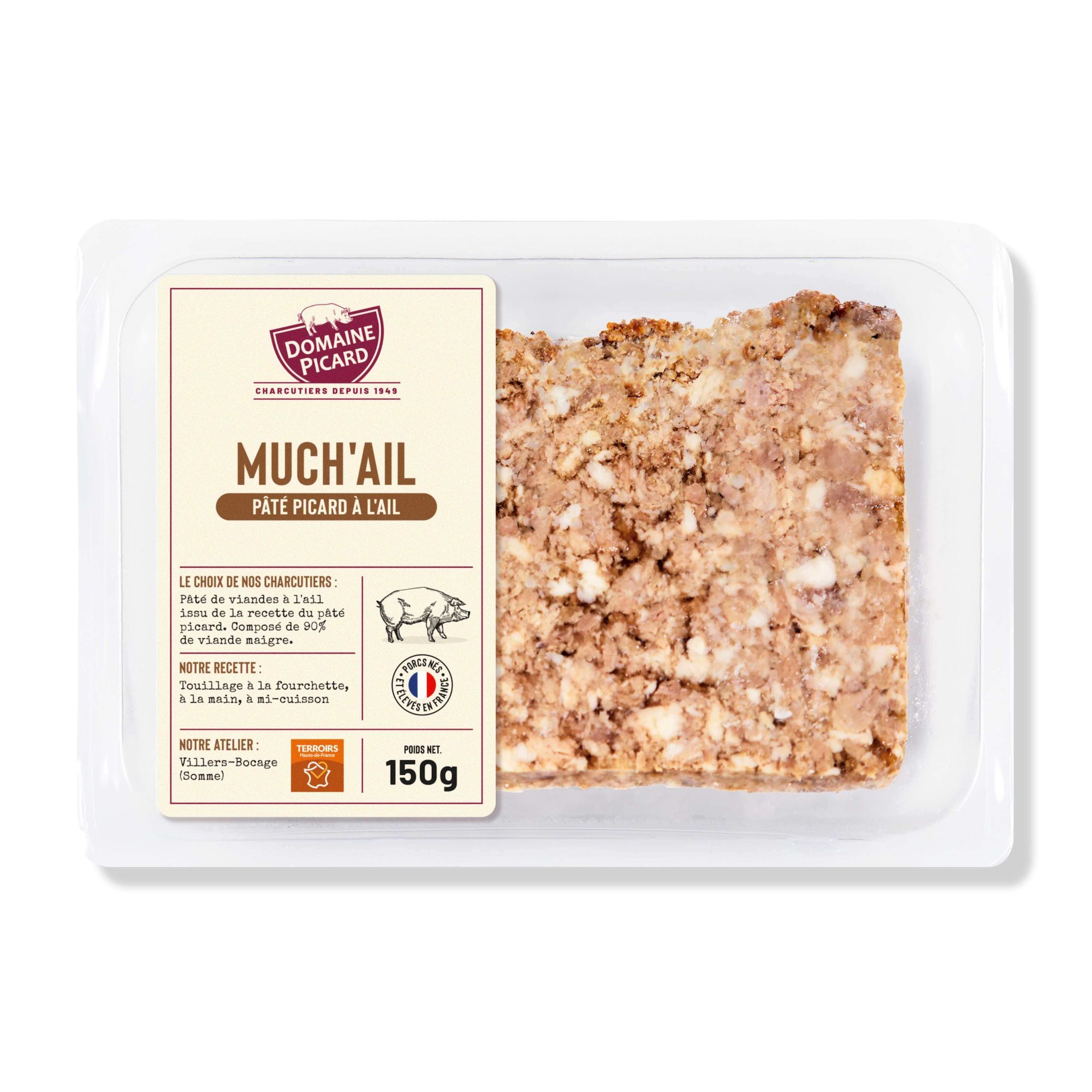 DOMAINE PICARD Pâté Picard à l'ail Much'Ail 1 tranche 150g