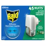 RAID Diffuseur électrique liquide senteur eucalyptus et menthe contre les moustiques et les moustiques tigres 45 nuits 1 diffuseur + 1 recharge