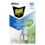 RAID Essentials Recharge liquide répulsif moustiques et moustiques tigres à base de plantes sans parfum ajouté 45 nuits 1 recharge