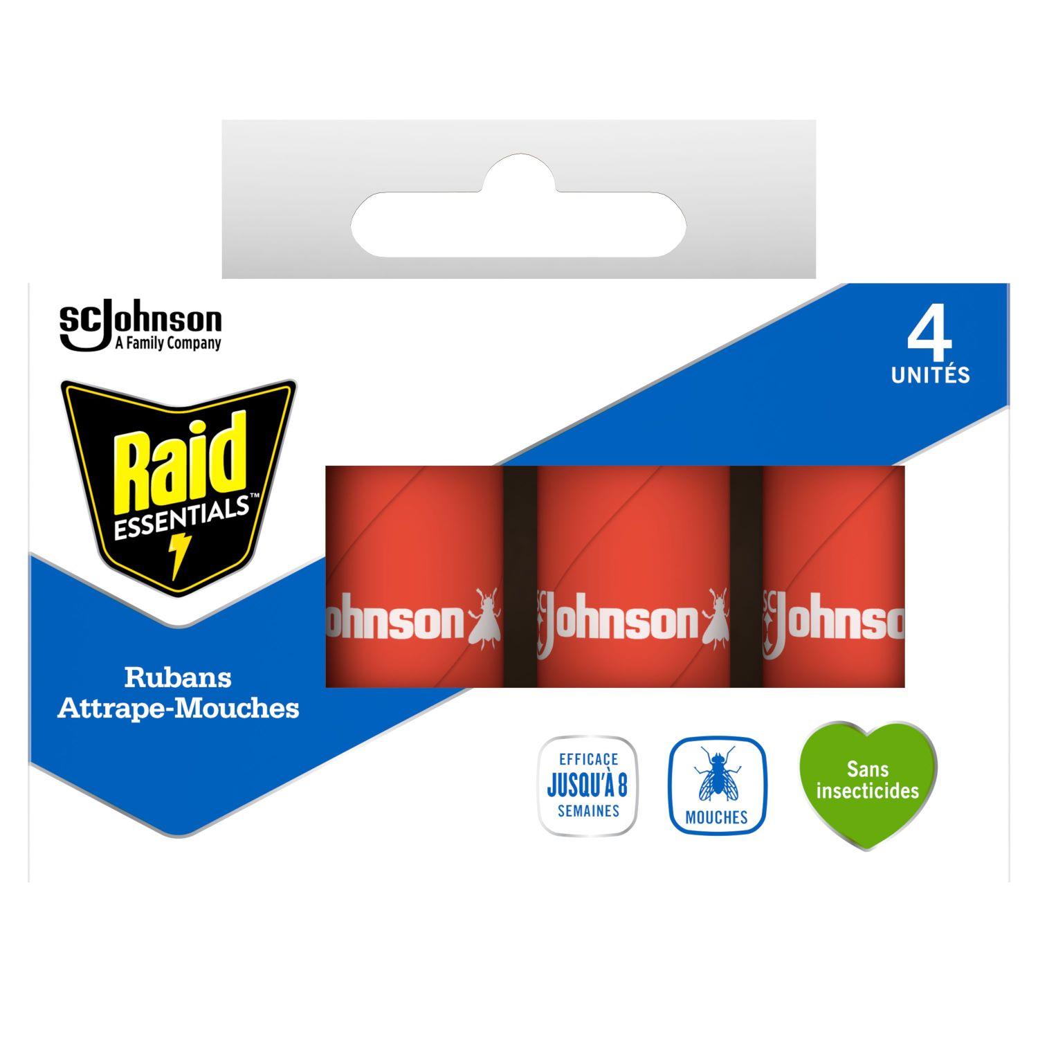 Voir la diapositive 2 : RAID Rubans attrape-mouches sans insecticides efficace jusqu'à 8 semaines 4 rubans