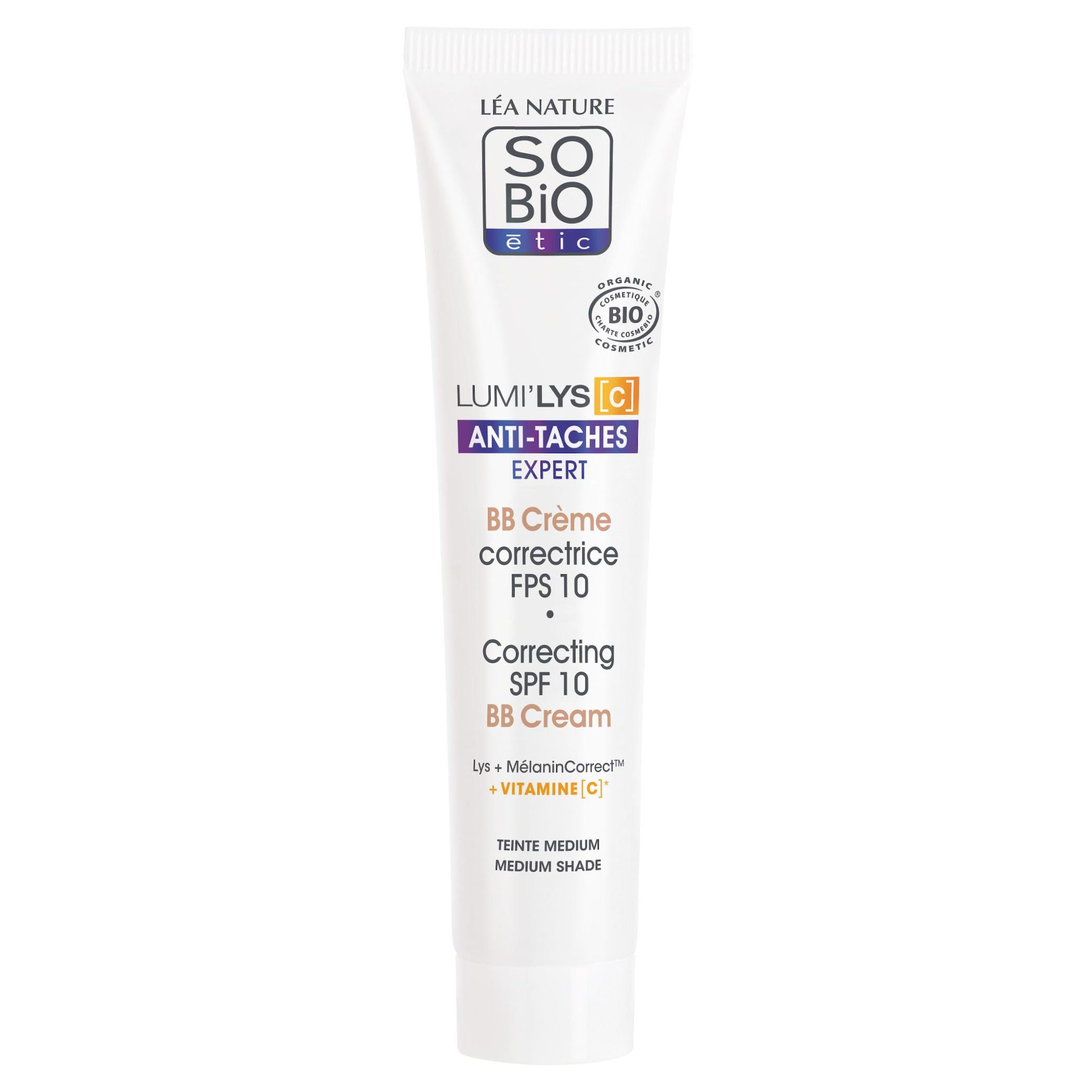 Voir la diapositive 2 : SO BIO ETIC Lumi'Lys C Anti-taches expert bio BB crème correctrice FPS10 teinte médium 40ml