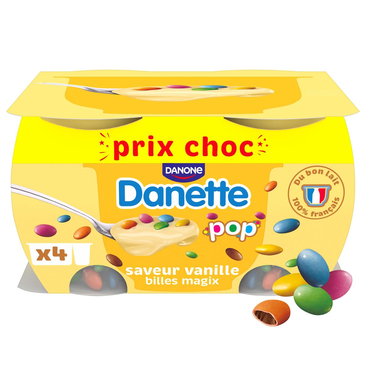 DANETTE POP - Crème dessert vanille 4x120g