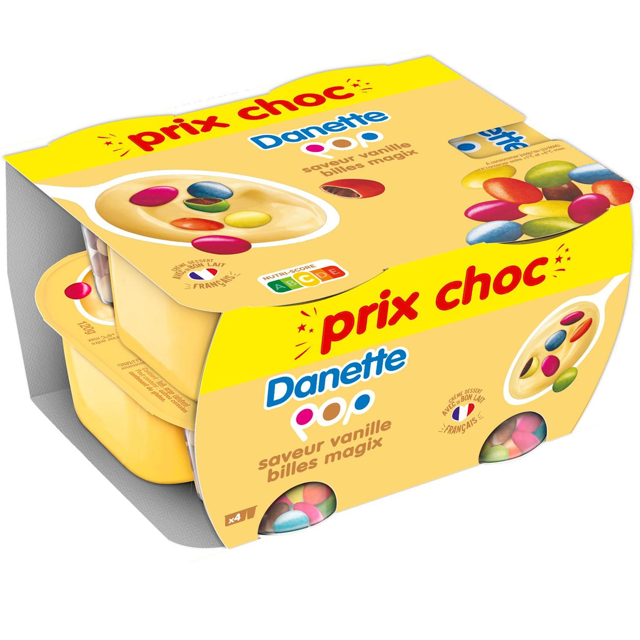 Voir la diapositive 2 : DANETTE POP - Crème dessert vanille 4x120g