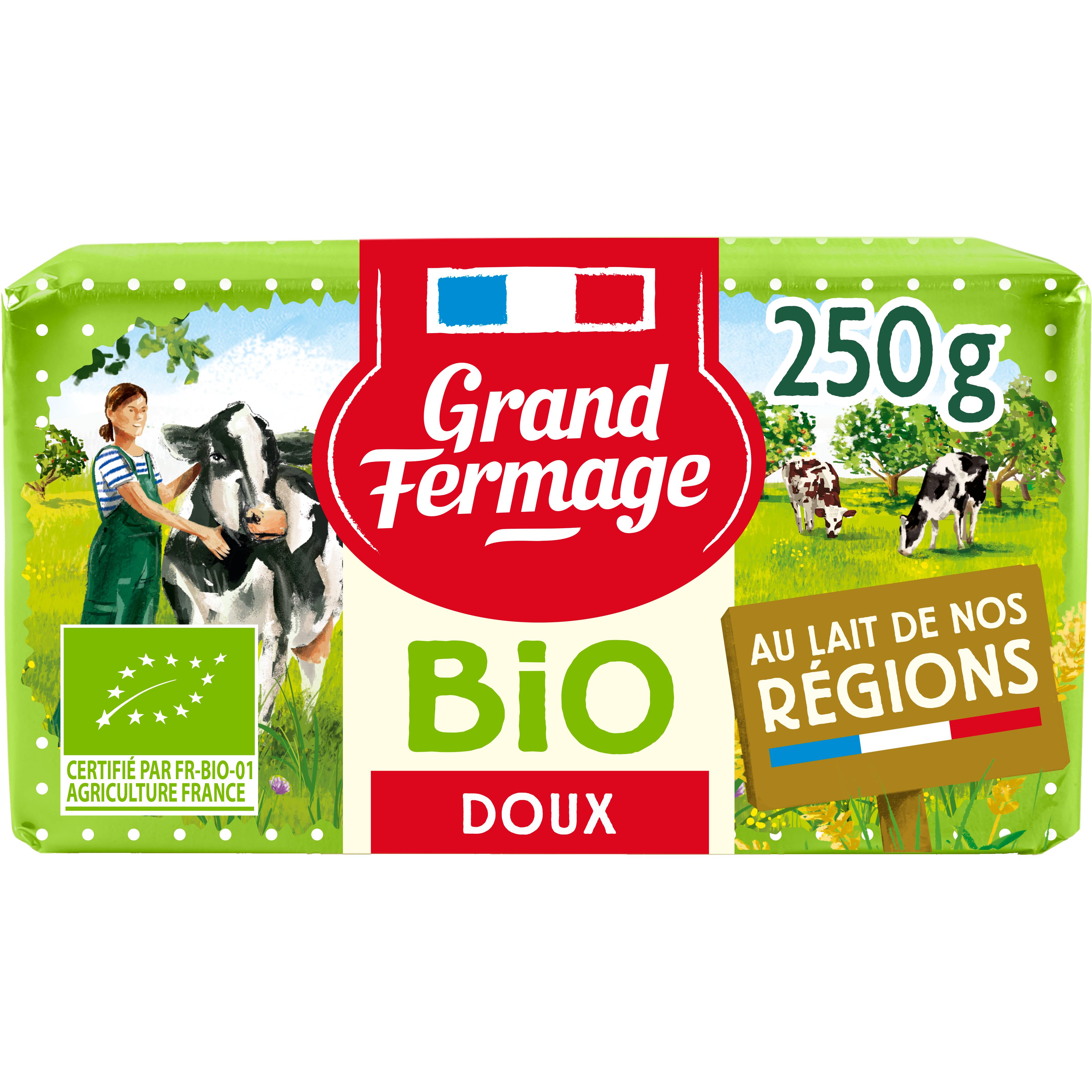 Voir la diapositive 3 : GRAND FERMAGE Beurre doux bio 82%MG 250g
