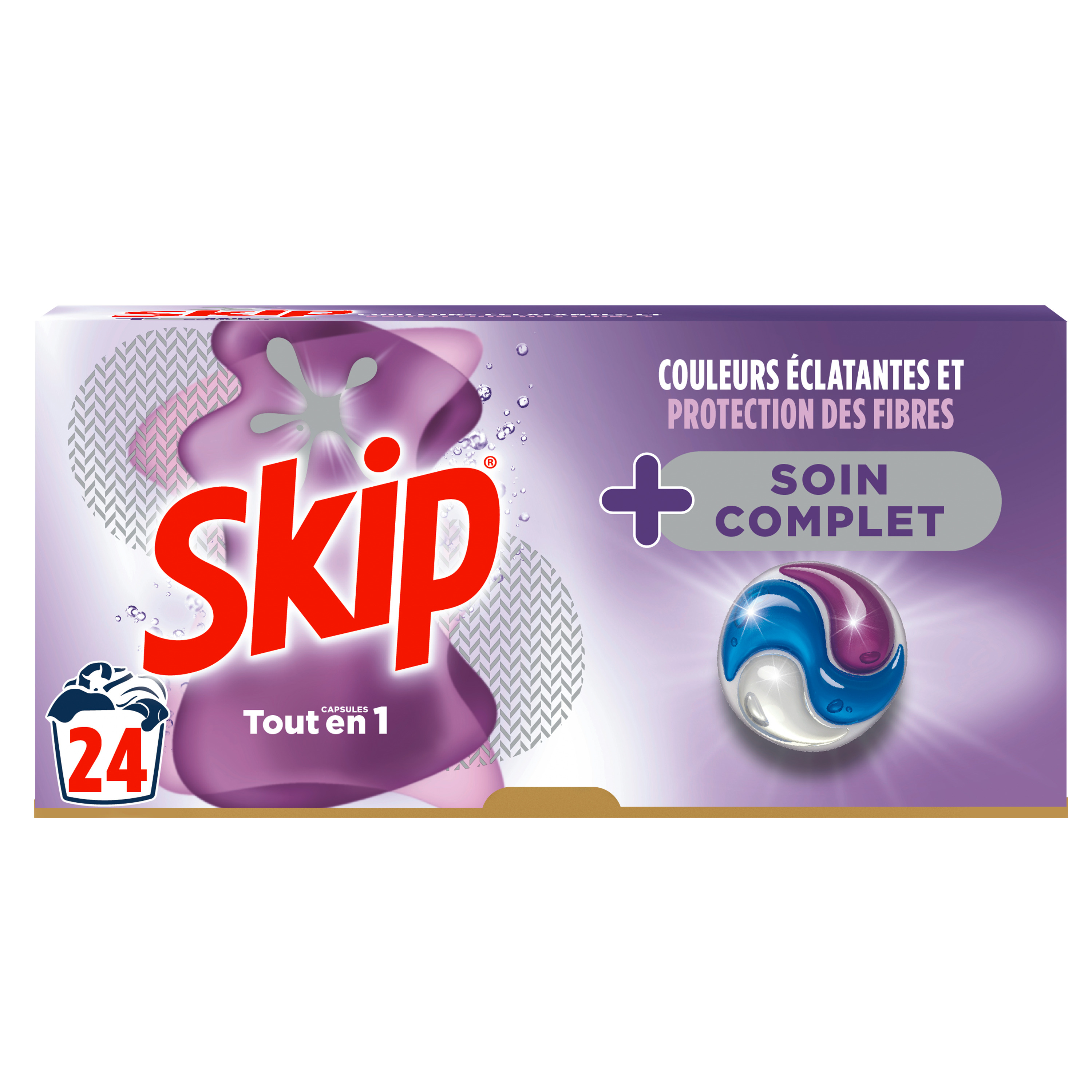 Voir la diapositive 2 : SKIP Lessive capsules Tout en 1 Soin complet 24 lavages 24 capsules