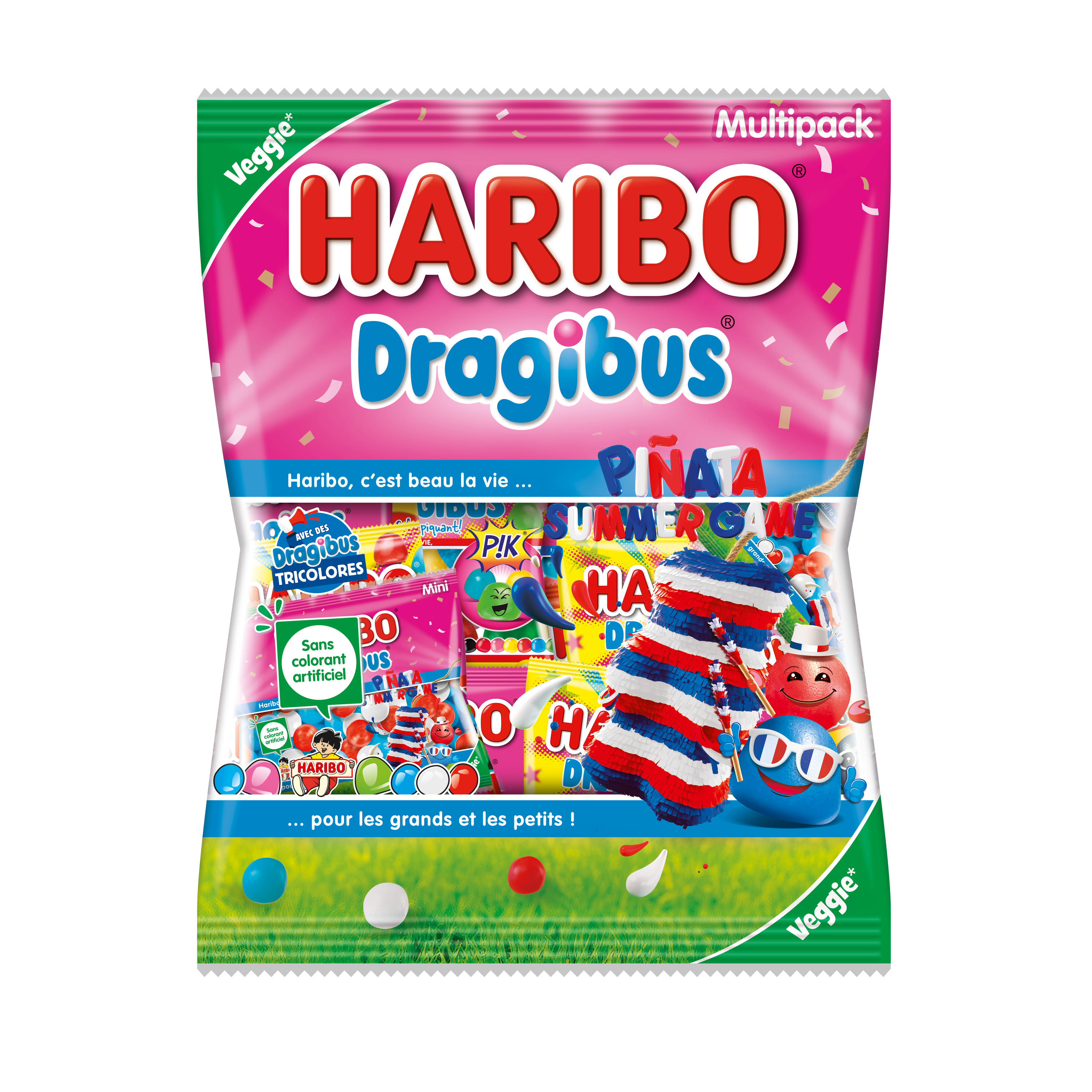 HARIBO Bonbons gélifiés Dragibus Pinata Summer Game 800g