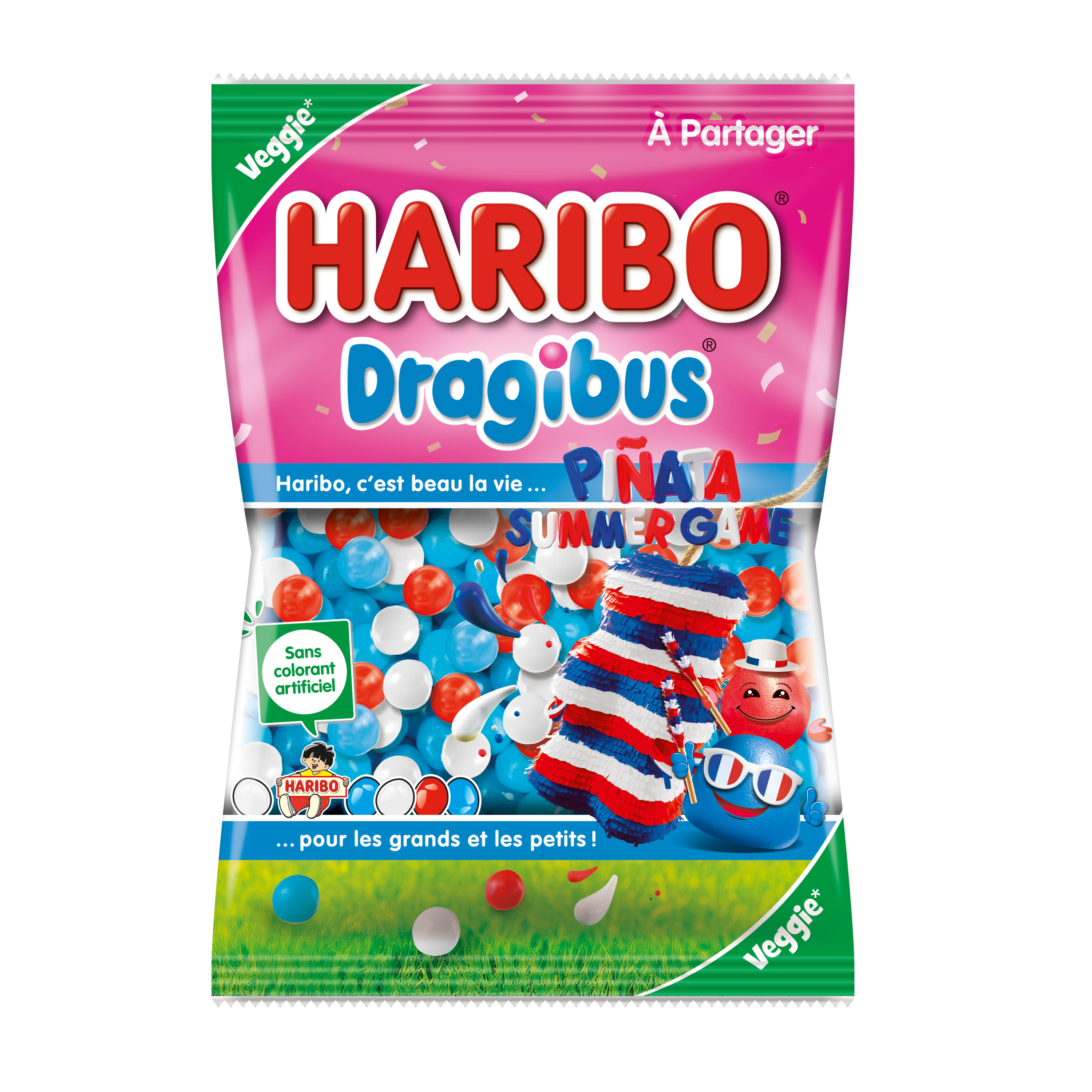 HARIBO Bonbons gélifiés Dragibus Pinata Summer Game 250g