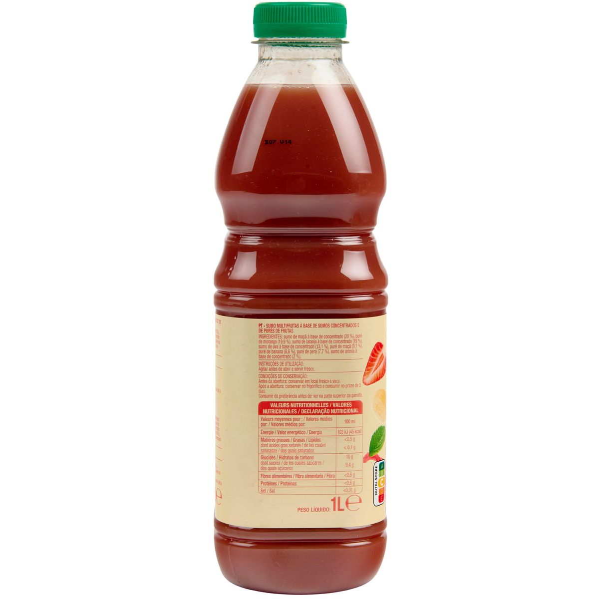 AUCHAN Smoothie fraise banane 1l