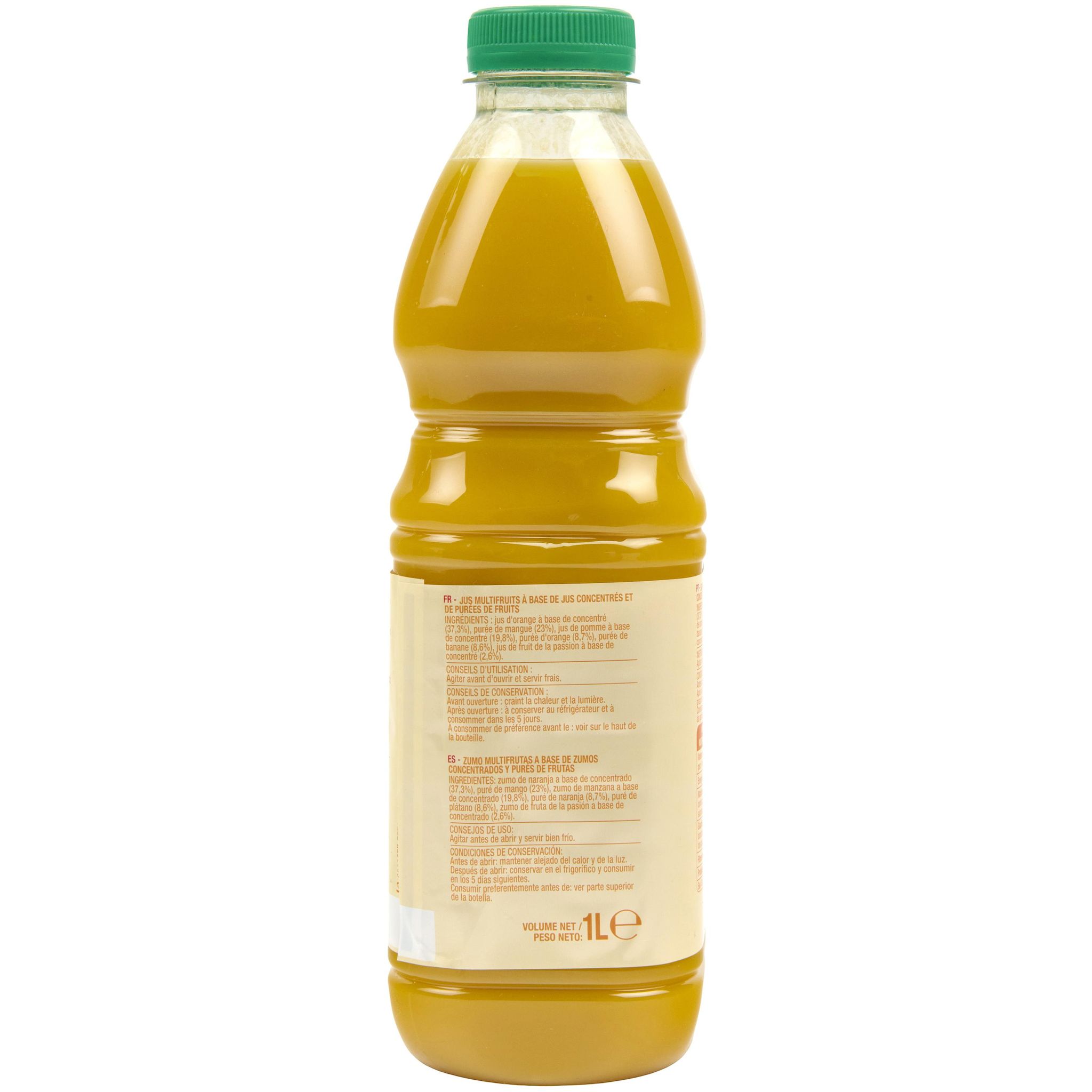 Voir la diapositive 2 : AUCHAN Smoothie orange mangue passion 1l