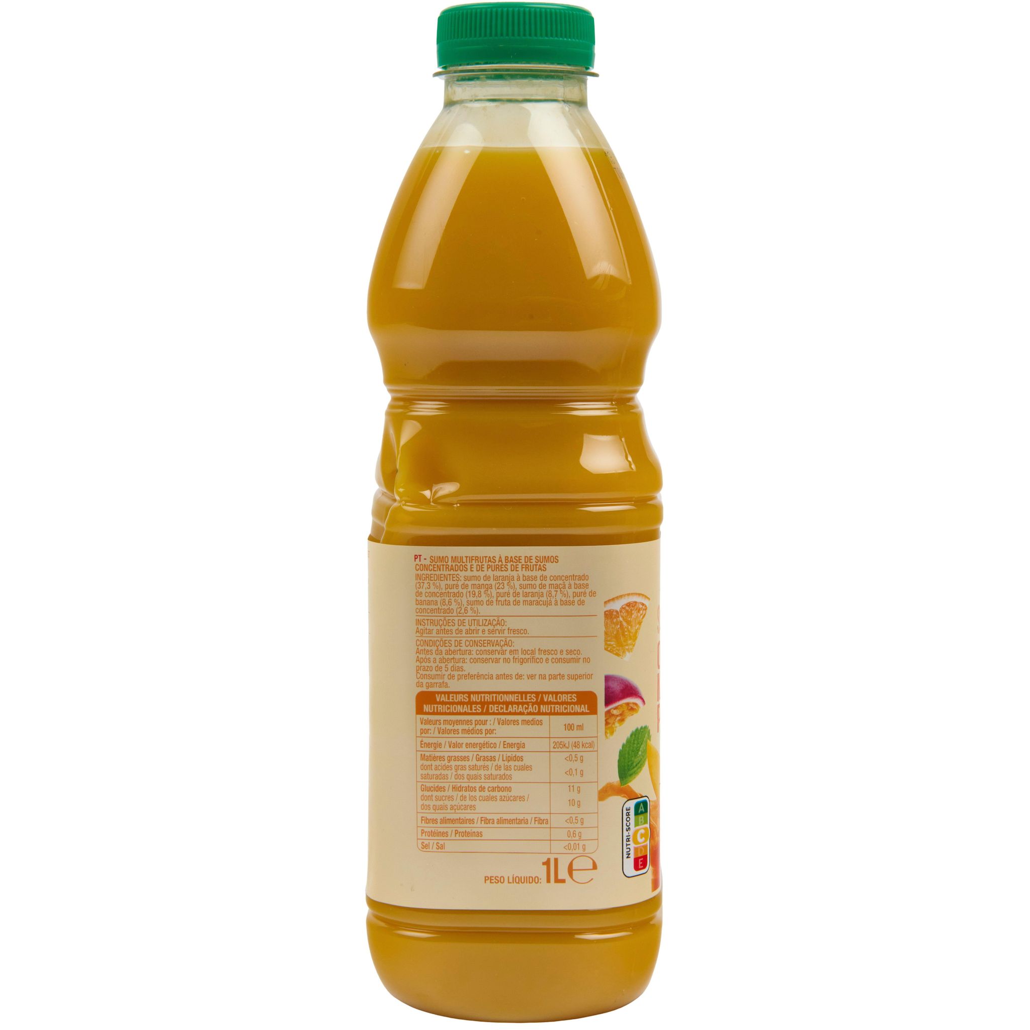 Voir la diapositive 3 : AUCHAN Smoothie orange mangue passion 1l