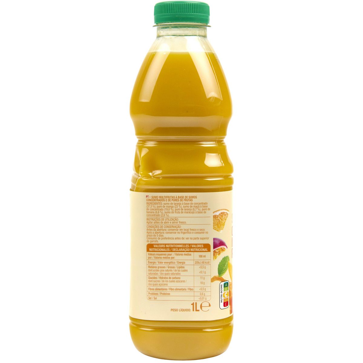AUCHAN Smoothie orange mangue passion 1l