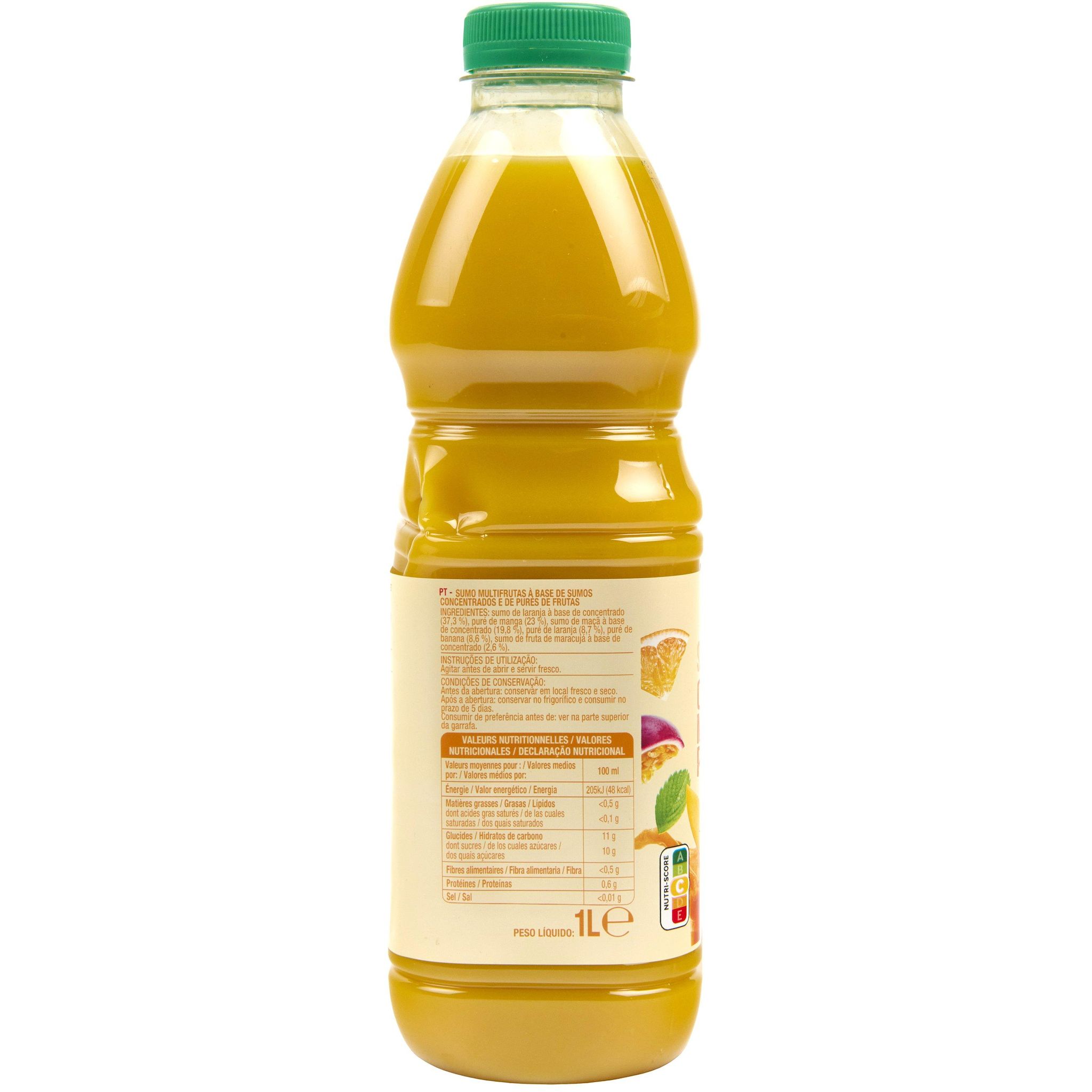 Voir la diapositive 4 : AUCHAN Smoothie orange mangue passion 1l