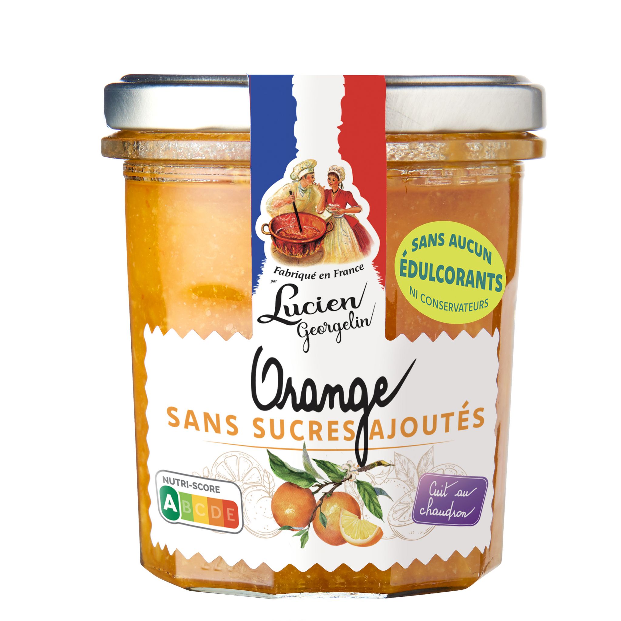 LUCIEN GEORGELIN Confiture orange sans sucres ajoutés cuit au chaudron 320g