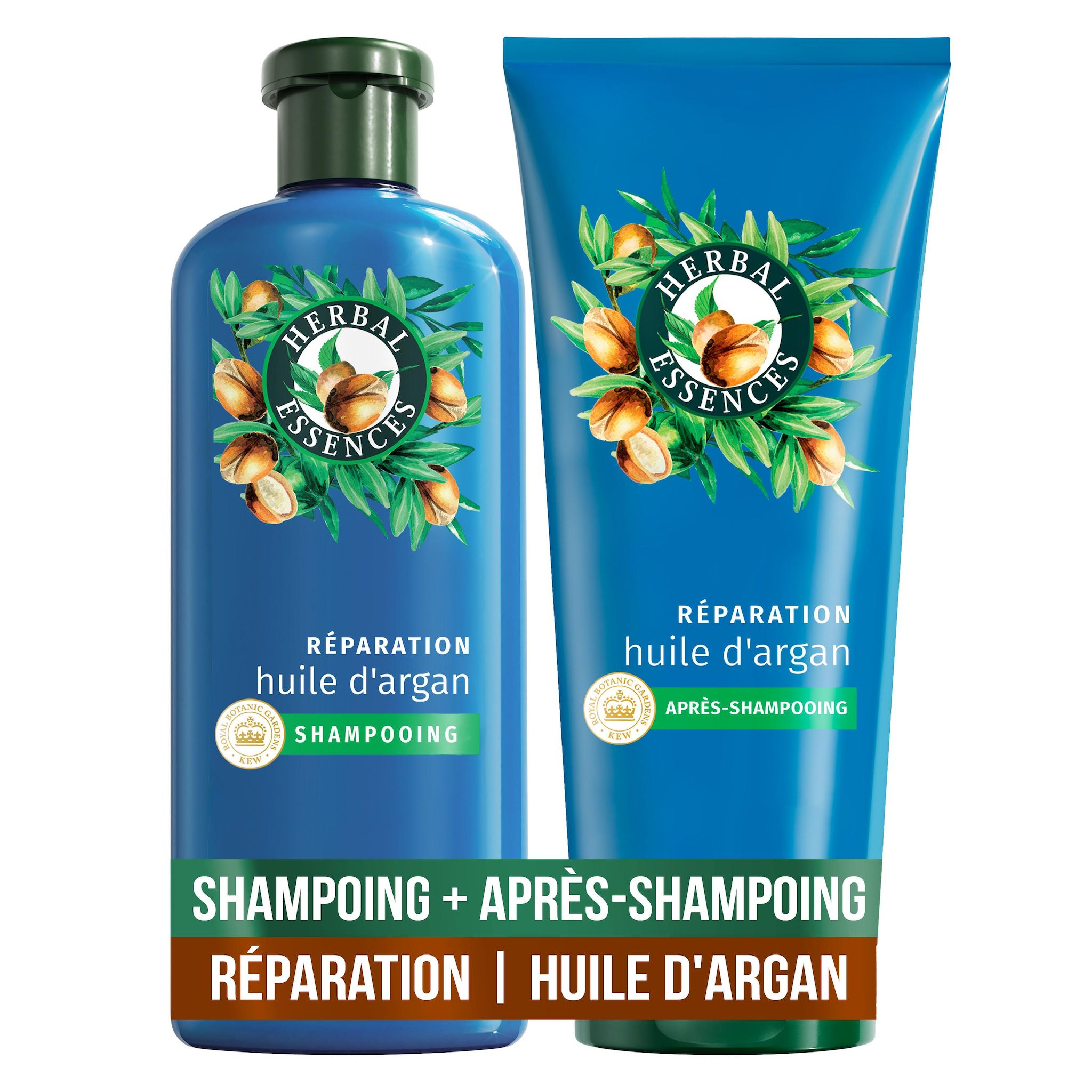 HERBAL ESSENCES Shampooing et après shampooing réparation à l'huile d'argan 1 shampooing + 1 après shampooing 2 produits