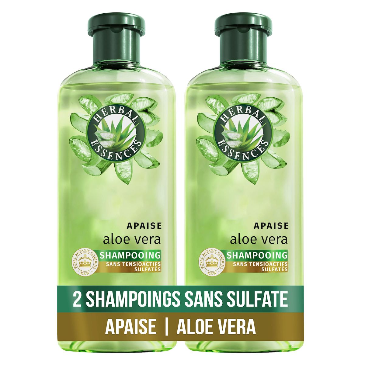 HERBAL ESSENCES Shampooing apaise à l'aloe vera 2x250ml