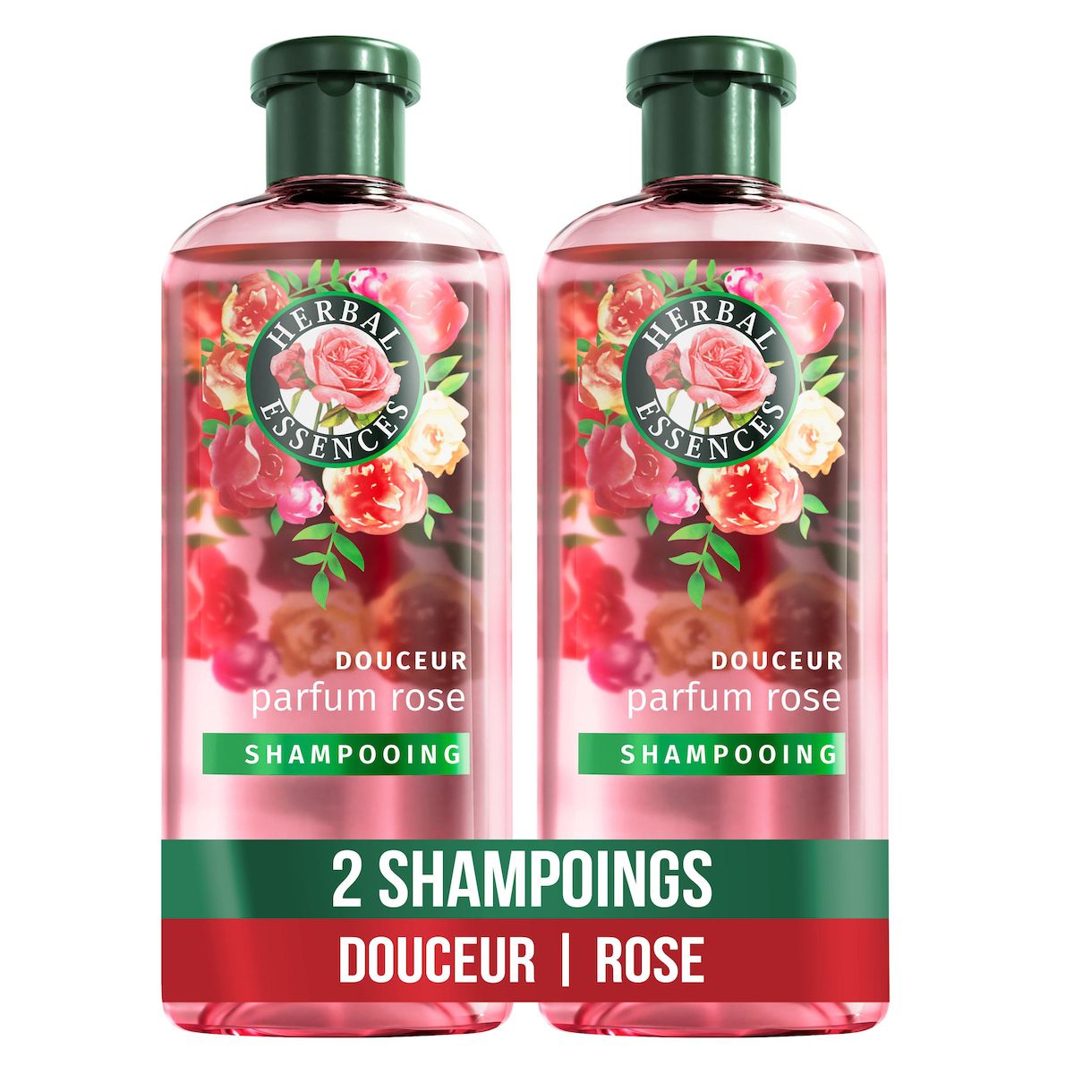 HERBAL ESSENCES Shampooing douceur parfum rose 2x250ml
