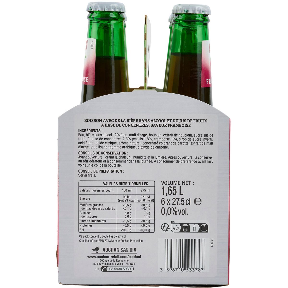 STERLING Bière aromatisée framboise 0% bouteilles 6x27,5cl