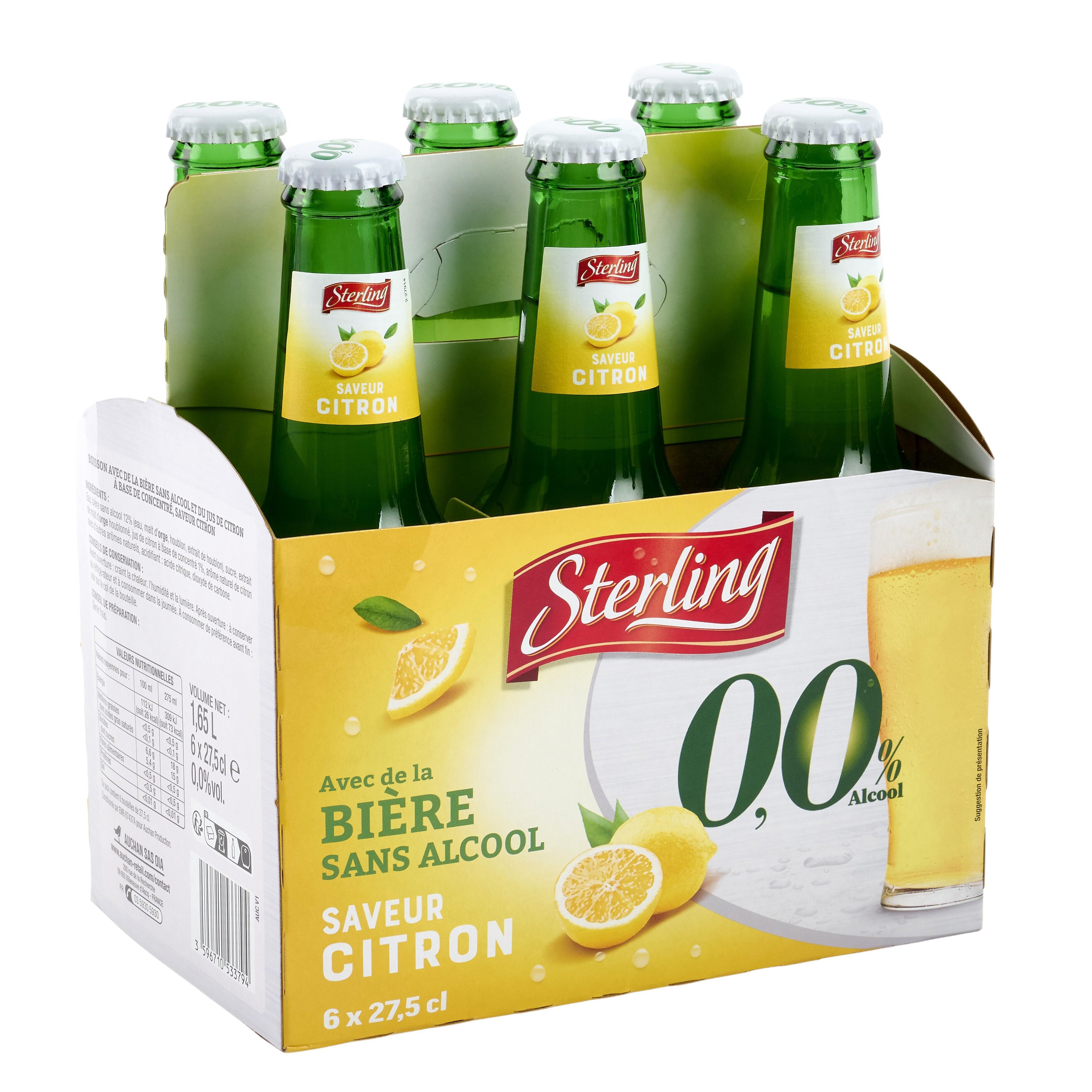 Voir la diapositive 2 : STERLING Bière aromatisée citron 0% bouteilles 6x27,5cl