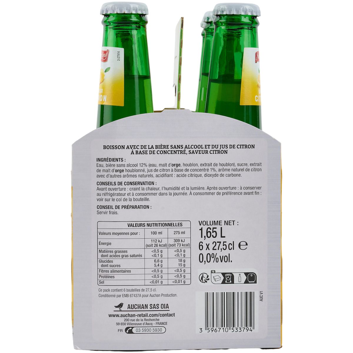 STERLING Bière aromatisée citron 0% bouteilles 6x27,5cl