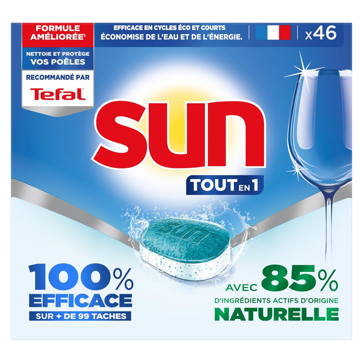 SUN Tablettes lave-vaisselle tout en 1 46 tablettes