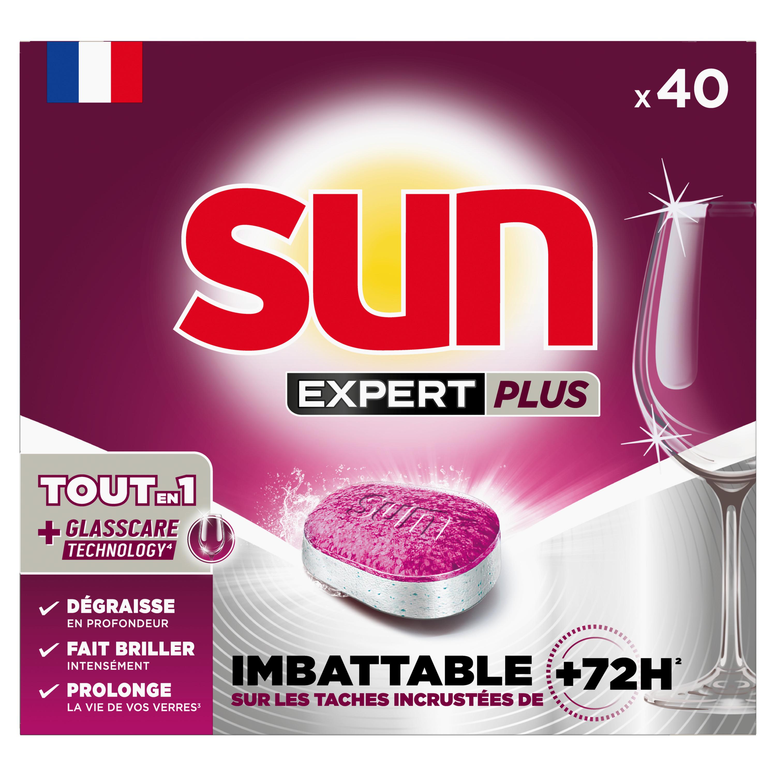 Voir la diapositive 2 : SUN Expert plus tablettes lave-vaisselle tout en 1 40 lavages 700g