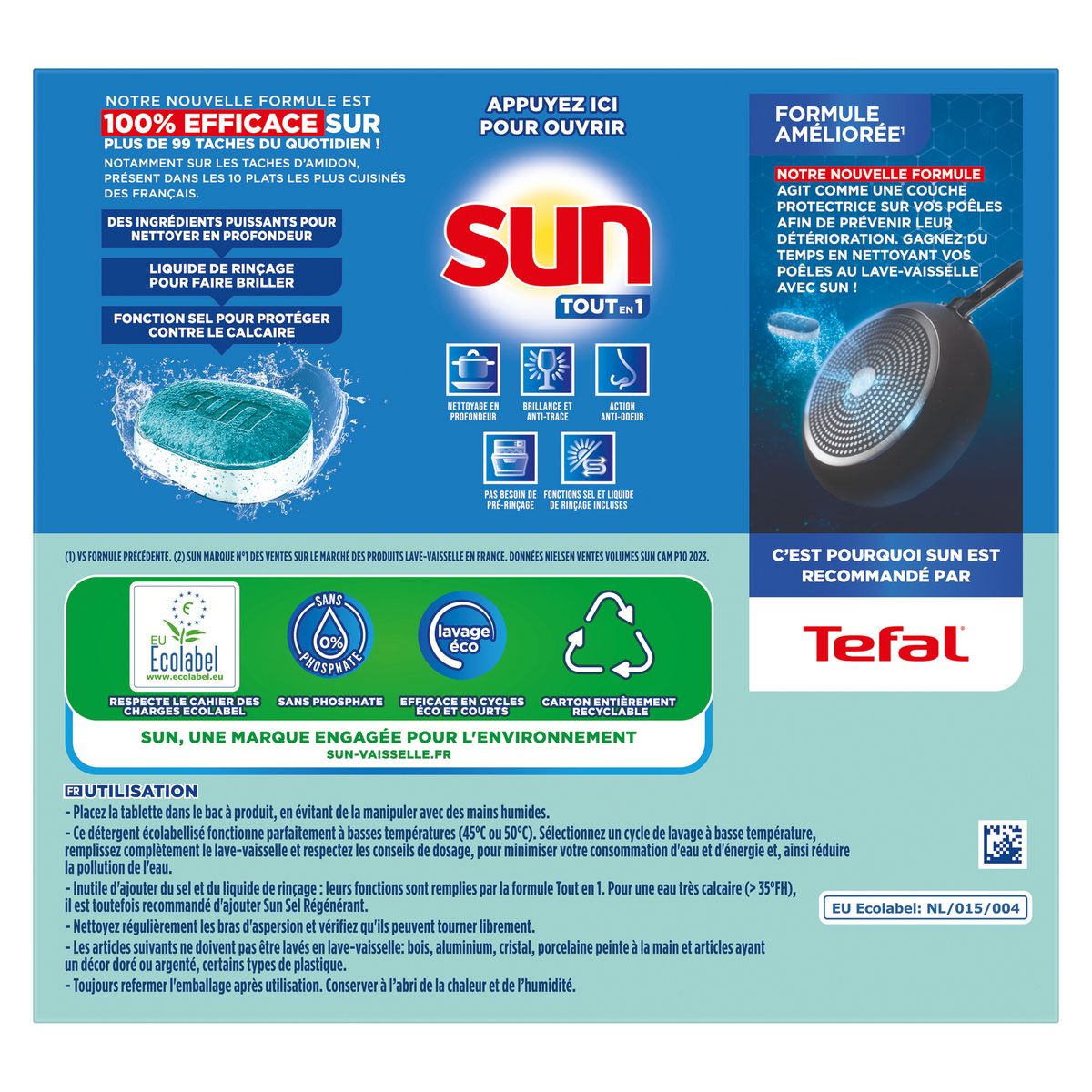 SUN Tablettes lave-vaisselle anti-calcaire 46 tablettes