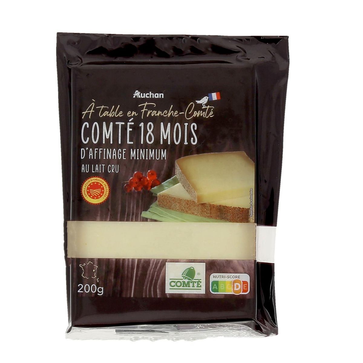 AUCHAN TERROIR Comté AOP au lait cru affinage 18 mois 200g