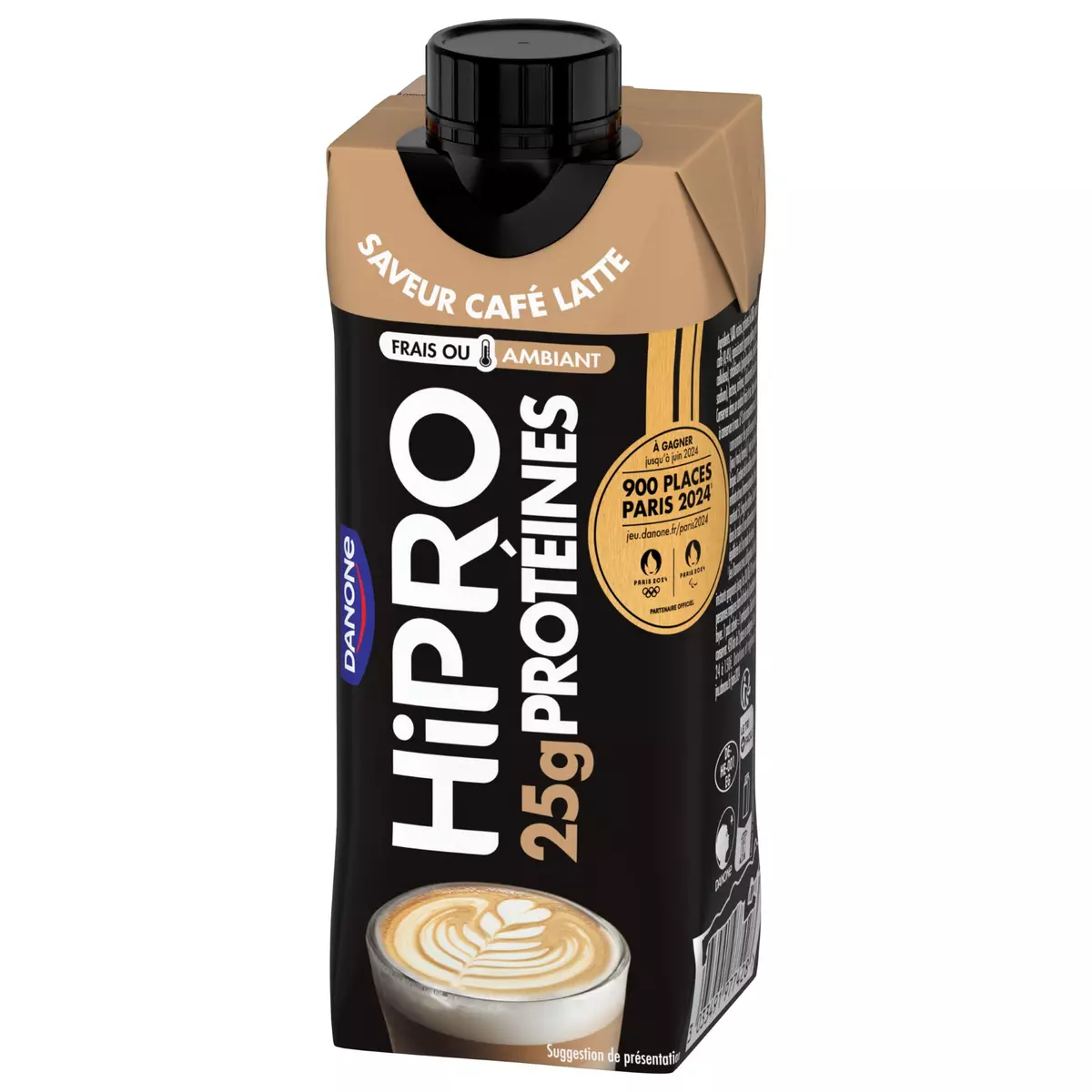 HIPRO Yaourt à boire protéiné saveur café latte 345g
