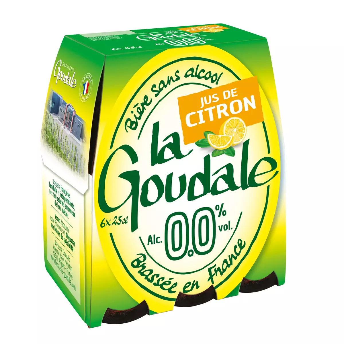 LA GOUDALE Bière sans alcool au jus de citron 0.0% bouteilles 6x25cl
