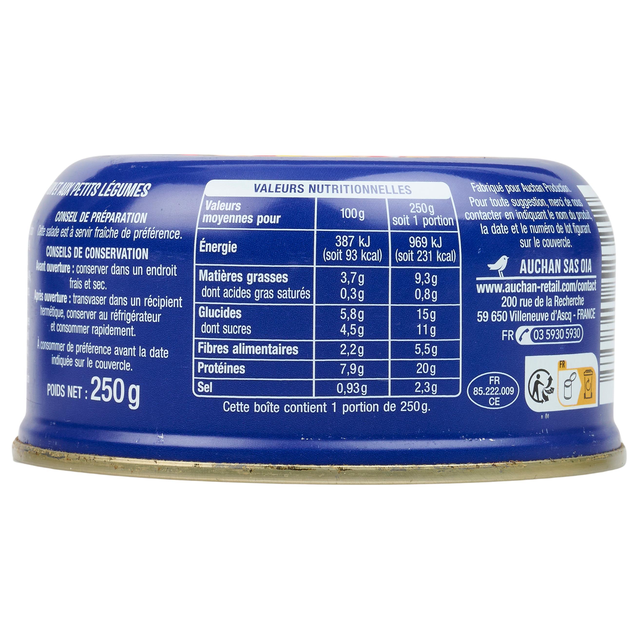 Voir la diapositive 3 : AUCHAN Salade américaine au thon 250g