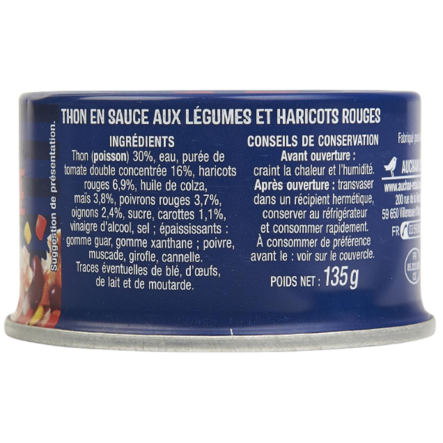 Voir la diapositive 3 : AUCHAN Thon à la mexicaine 135g