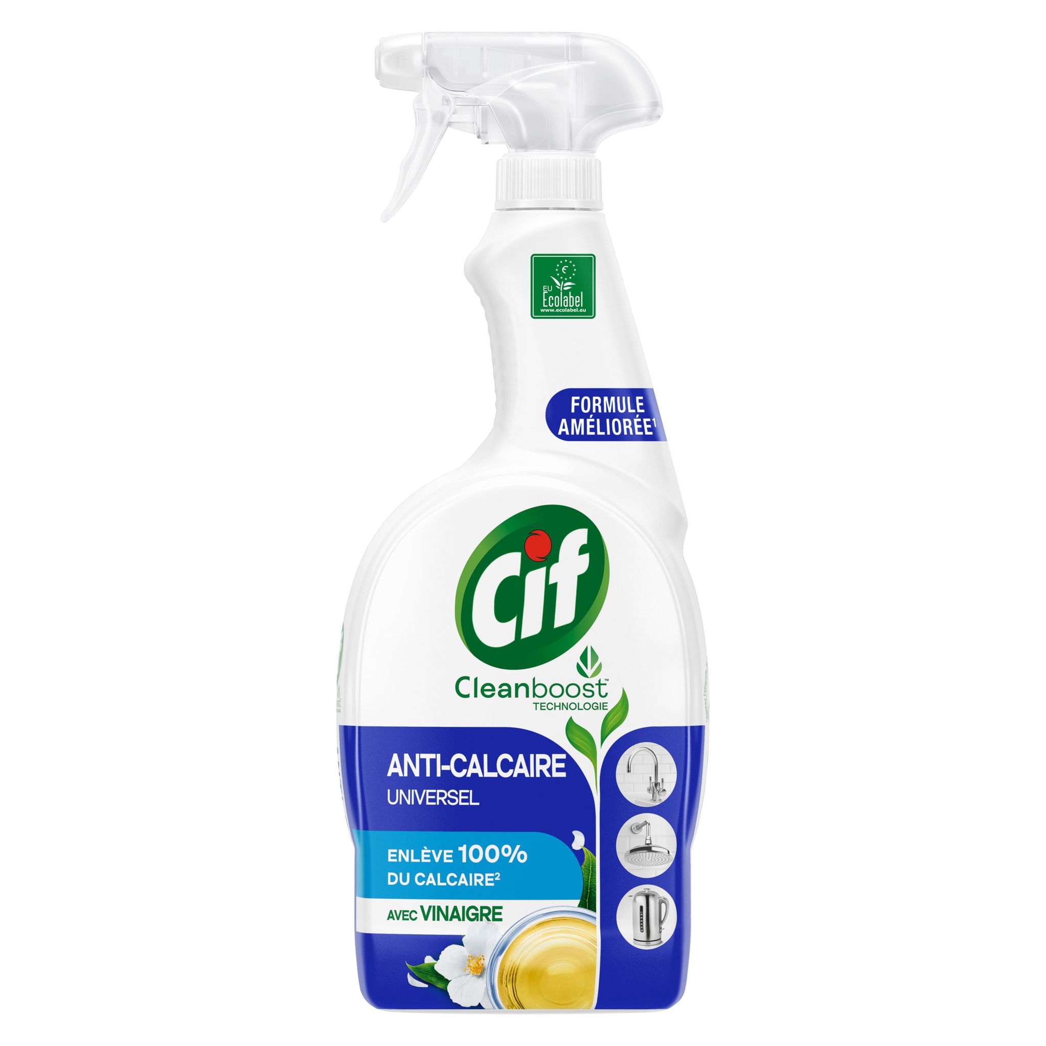 Voir la diapositive 2 : CIF Spray anti-calcaire au vinaigre 750ml