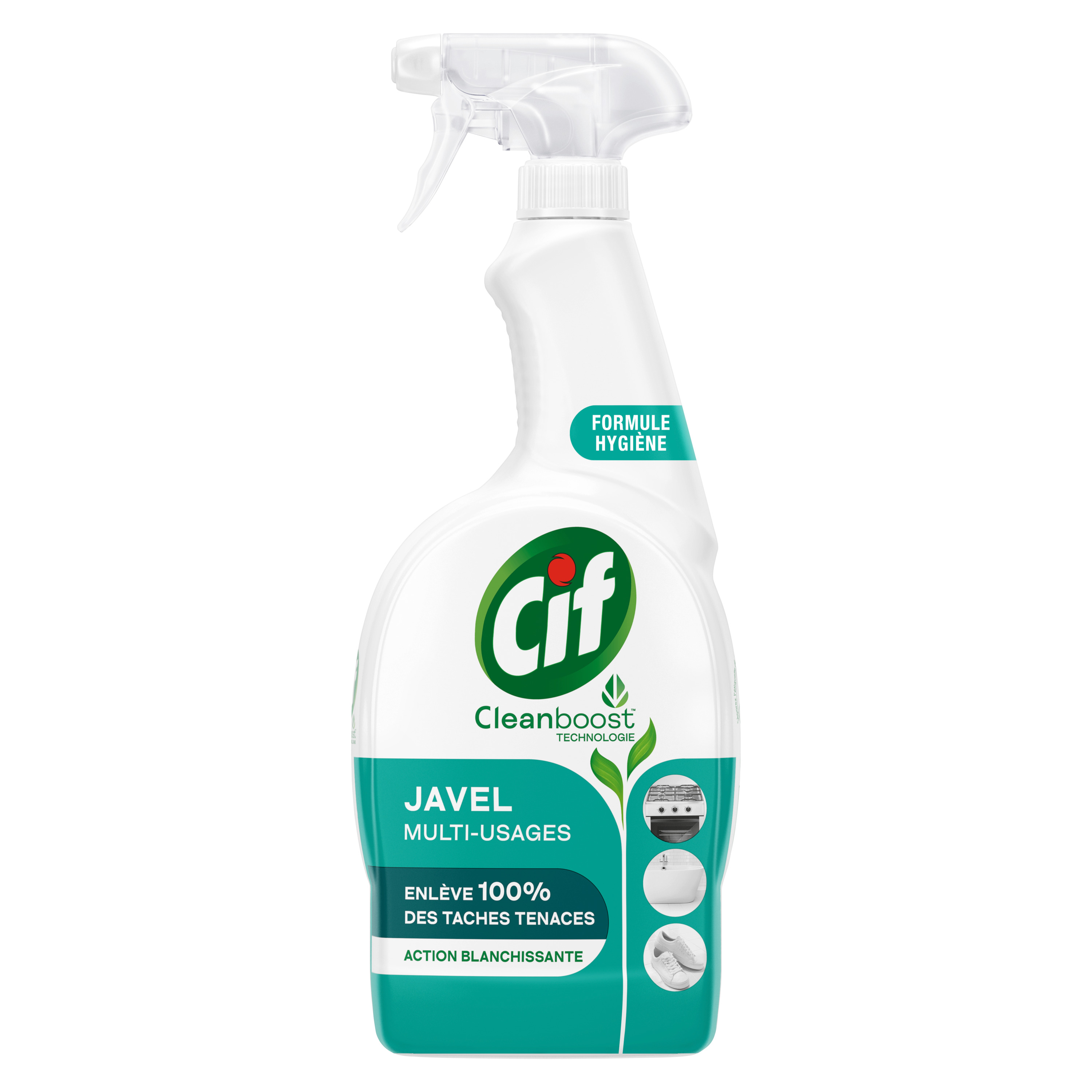 Voir la diapositive 2 : CIF Spray multi-usages action blanchissante avec javel 750ml