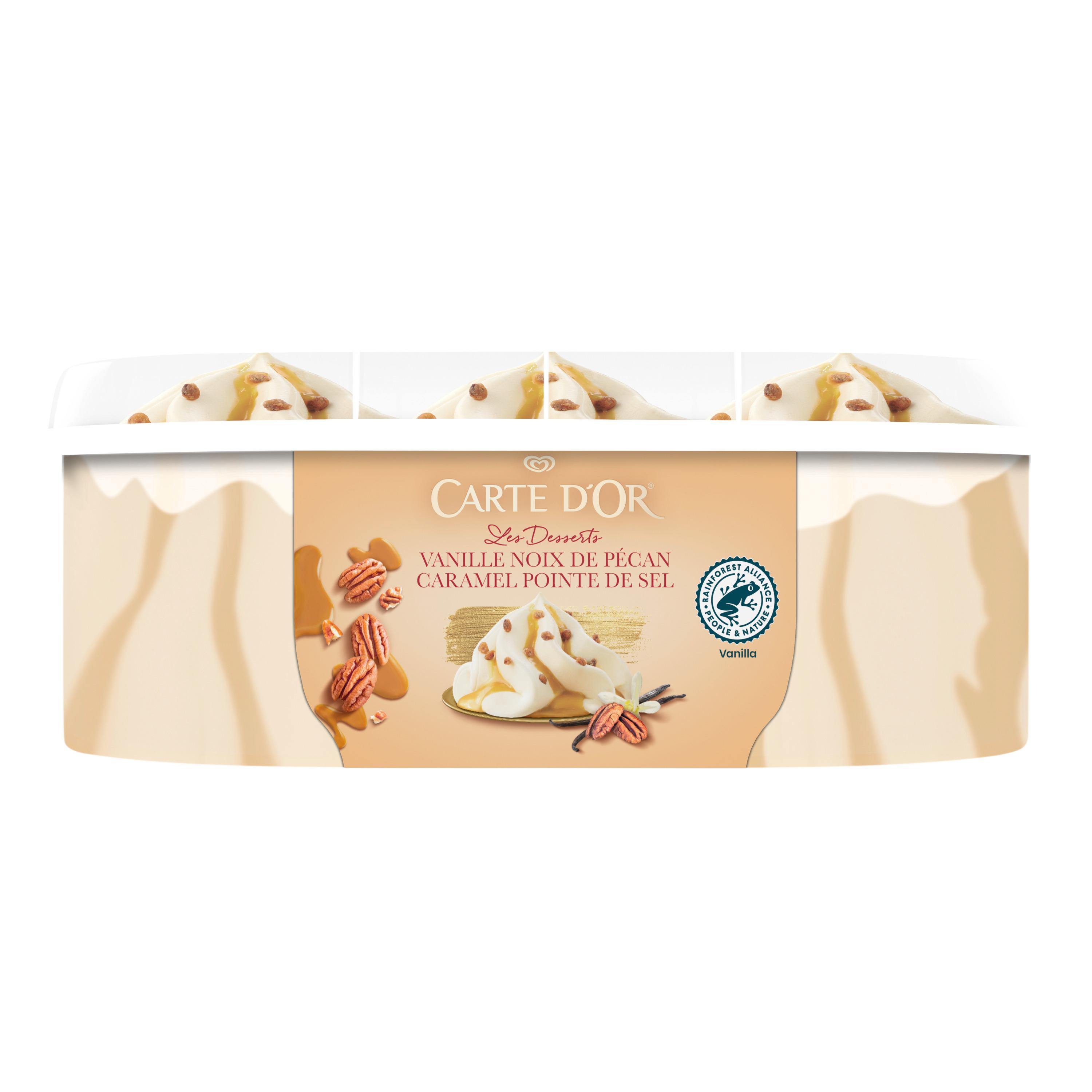 Voir la diapositive 2 : CARTE D'OR Glace à la vanille noix de pécan et au caramel pointe de sel 470g
