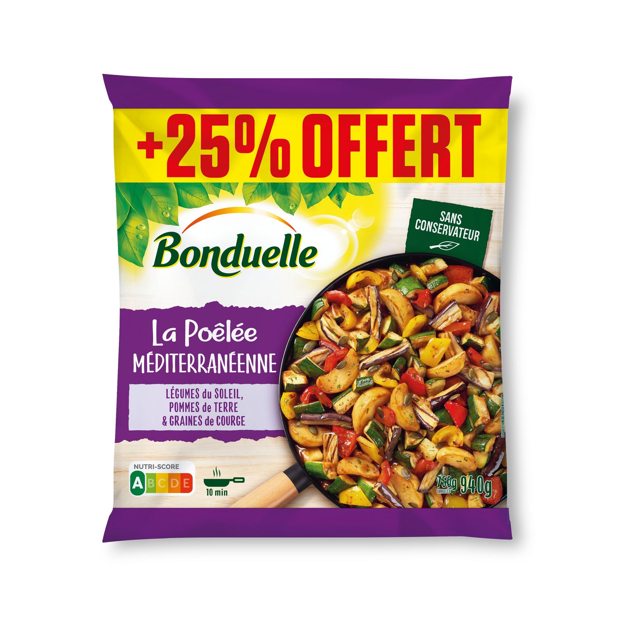BONDUELLE Poêlée méditerranéenne légumes du soleil pommes de terre graines de courge 940g