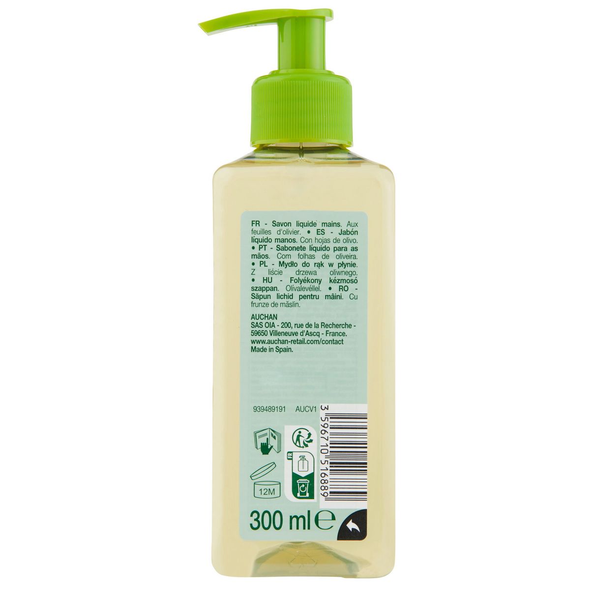 COSMIA BIO Savon liquide mains aux feuilles d'olivier 300ml