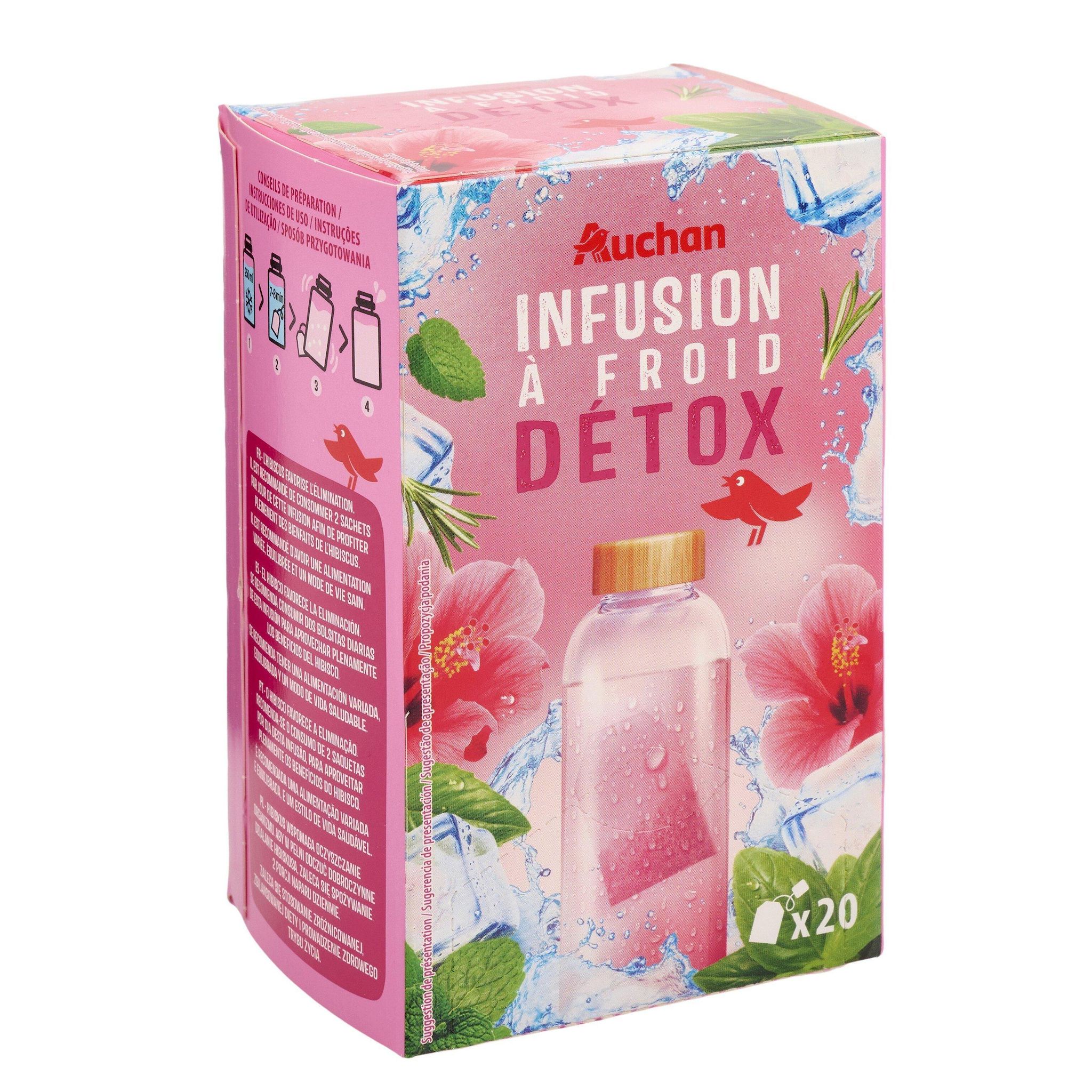 Voir la diapositive 2 : AUCHAN Infusion à froid détox 20 sachets 40g